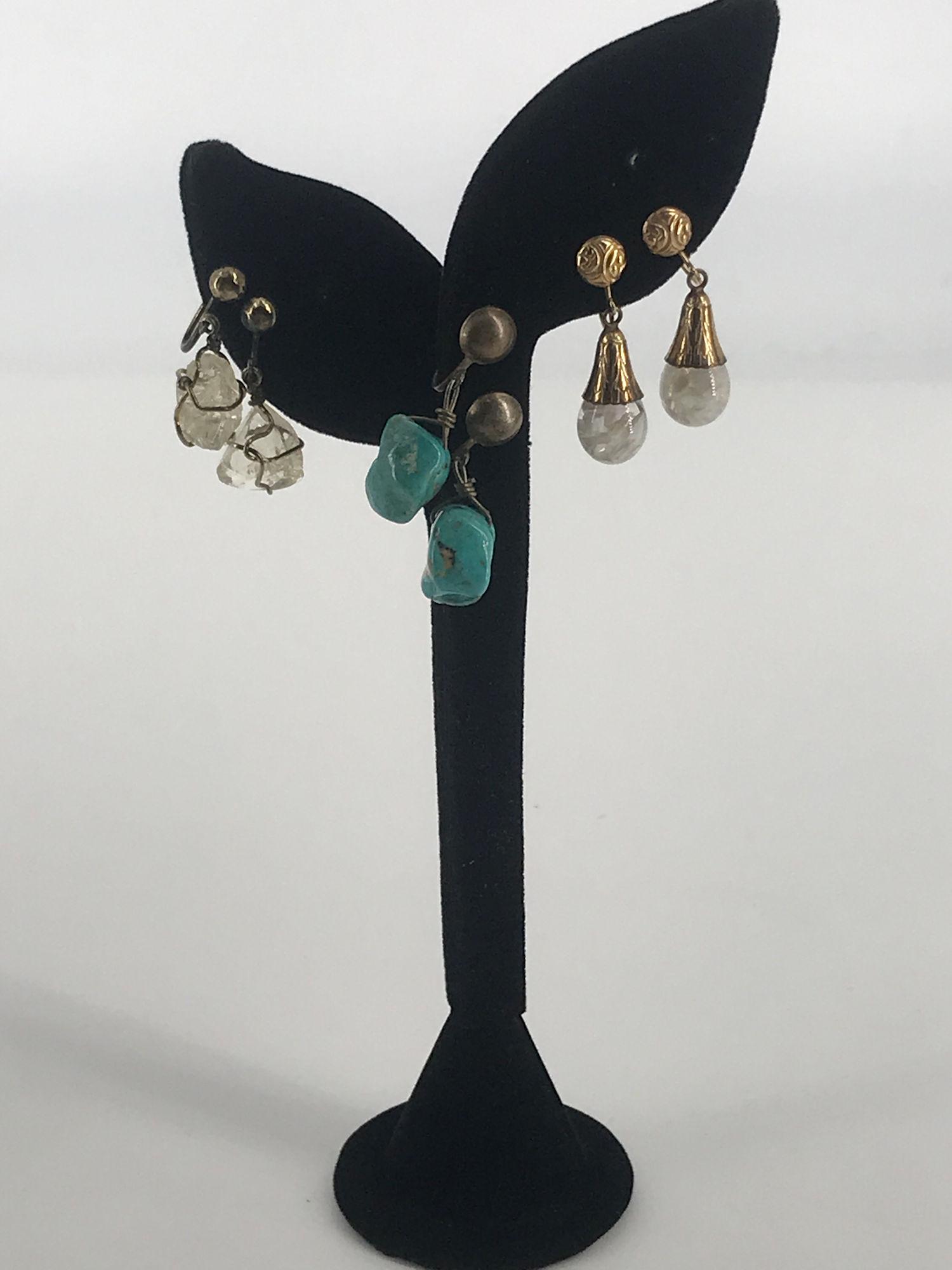 THREE PAIR FASHION EARRINGS (1 of 5)