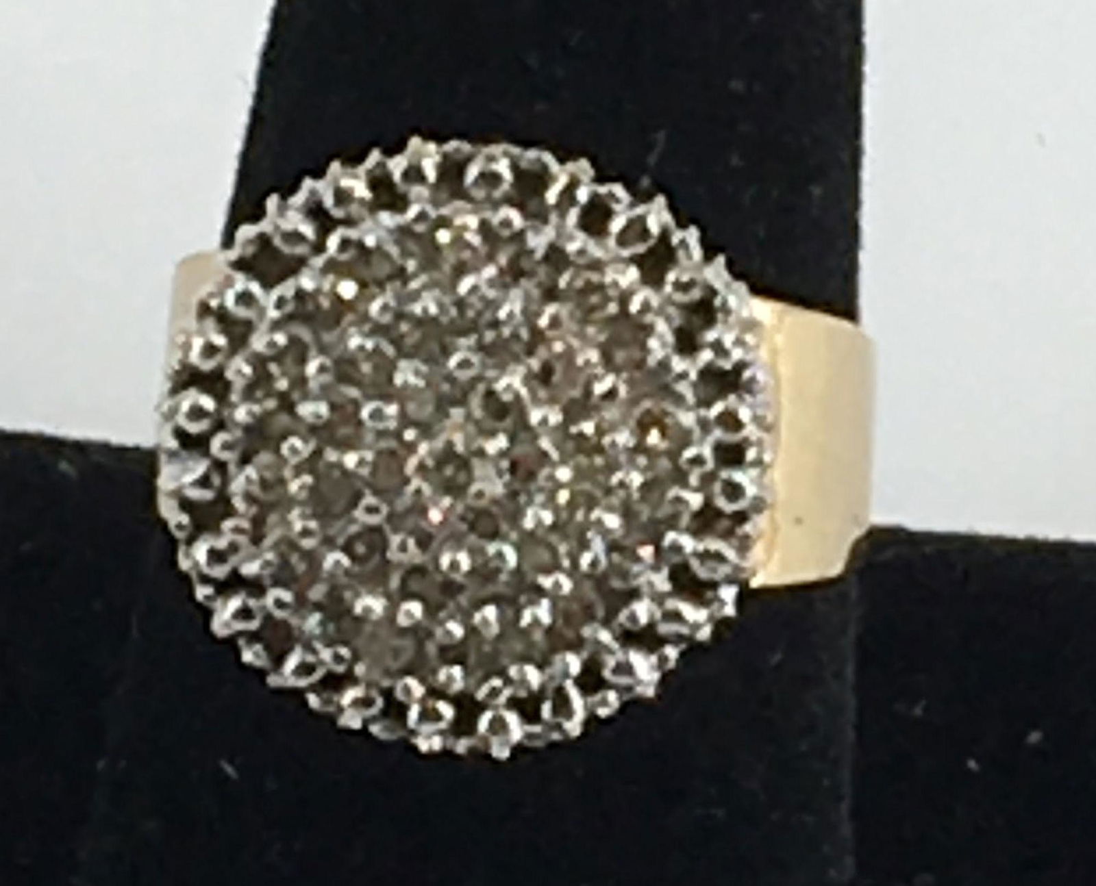 VINTAGE 14KT YELLOW GOLD AND DIAMOND COCKTAIL RING (1 of 3)