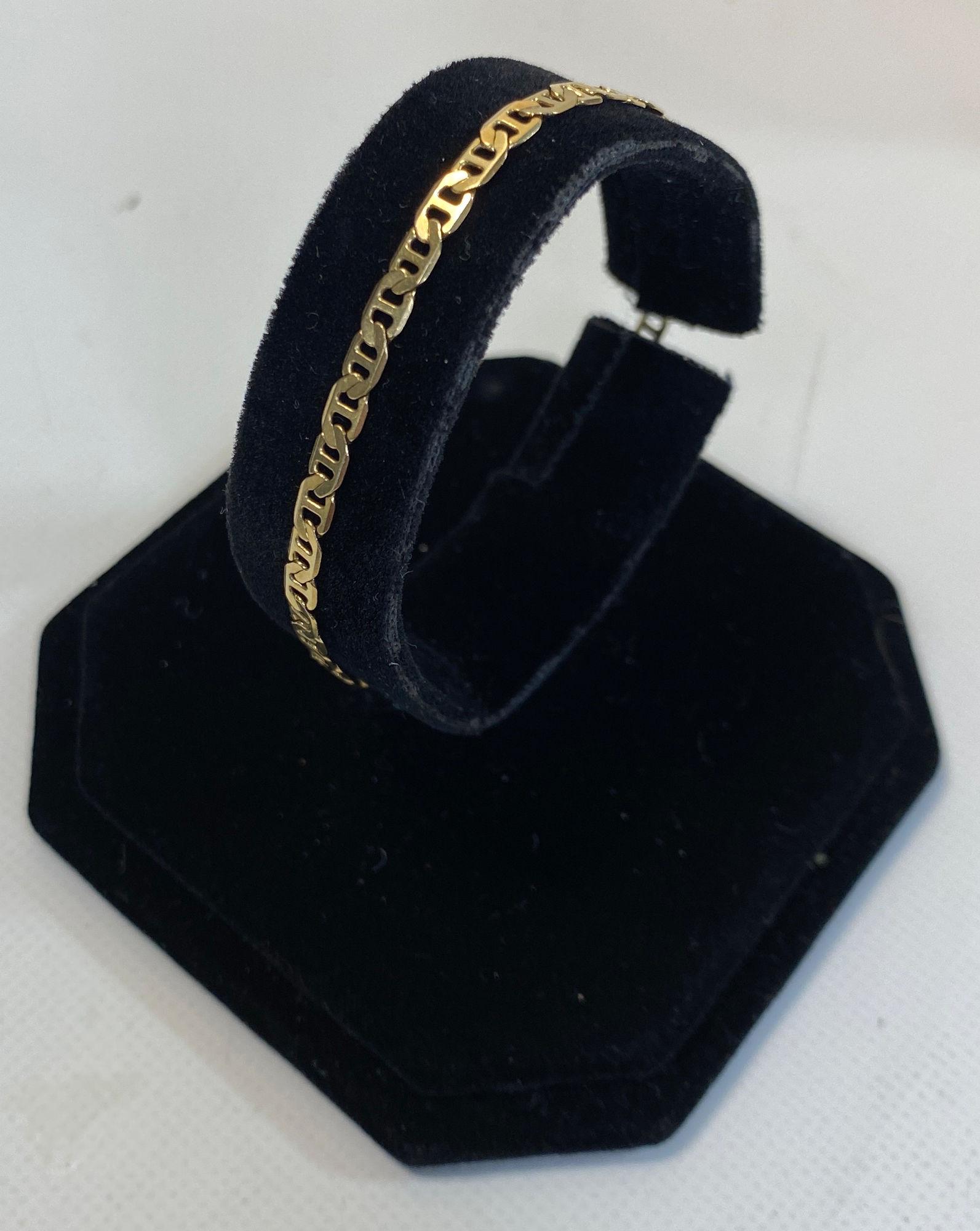 18KT YELLOW GOLD ANCHOR LINK BRACELET (1 of 4)