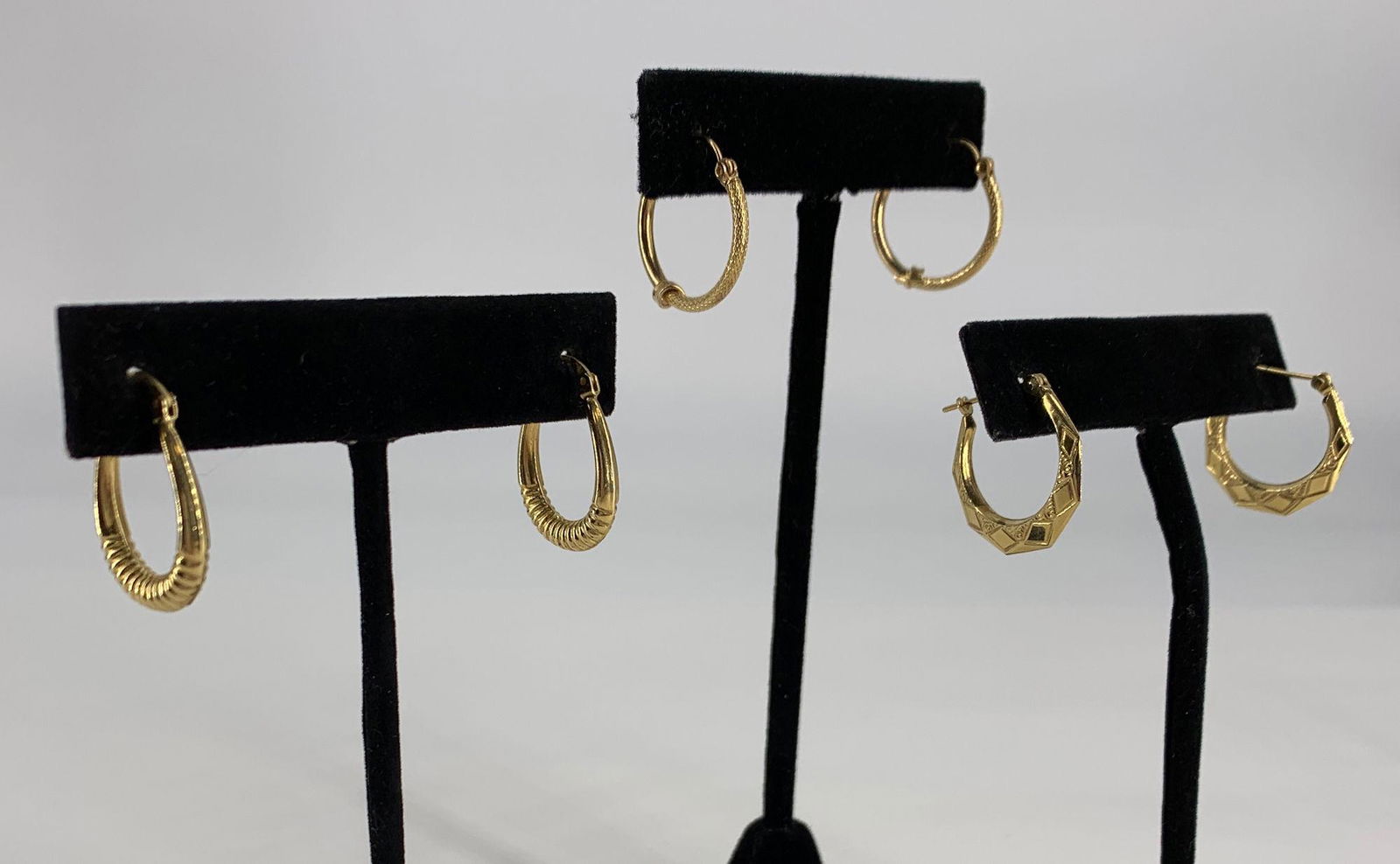 THREE PR. 14KT YELLOW GOLD HOOP EARRINGS (1 of 8)