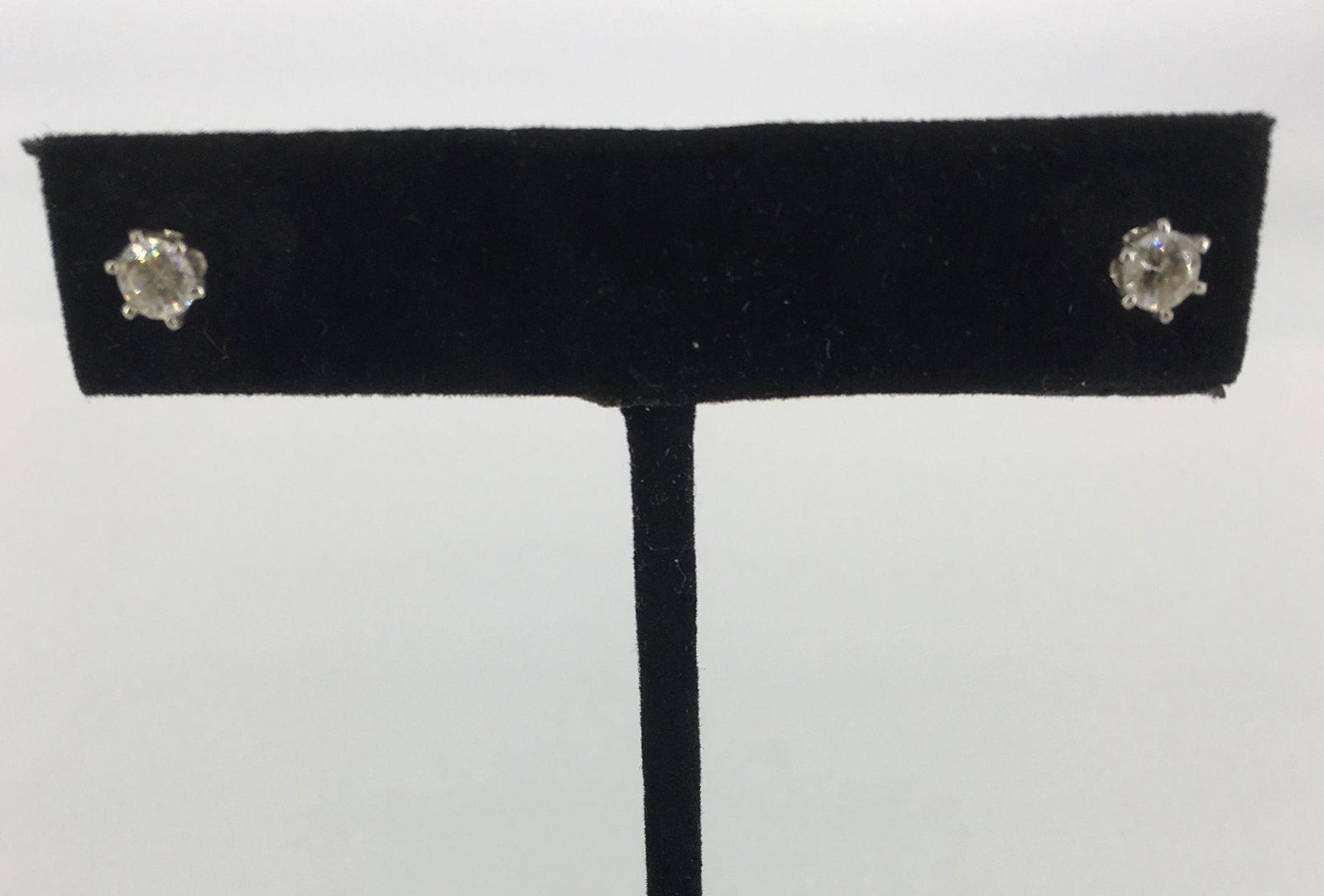 14KT WHITE GOLD DIAMOND SOLITAIRE EARRINGS (1 of 4)