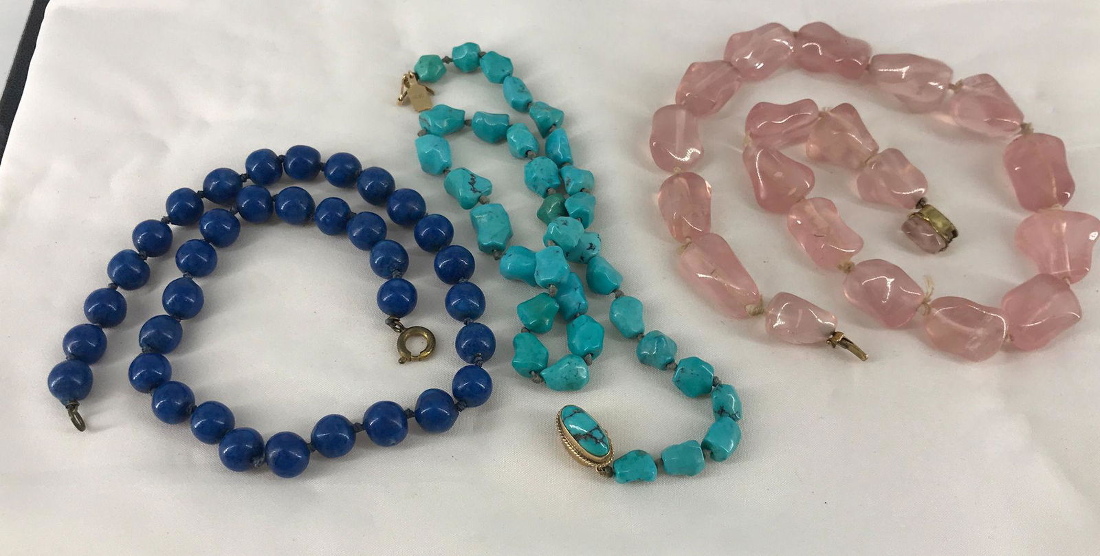 THREE SEMI-PRECIOUS STONE NECKLACES (1 of 4)