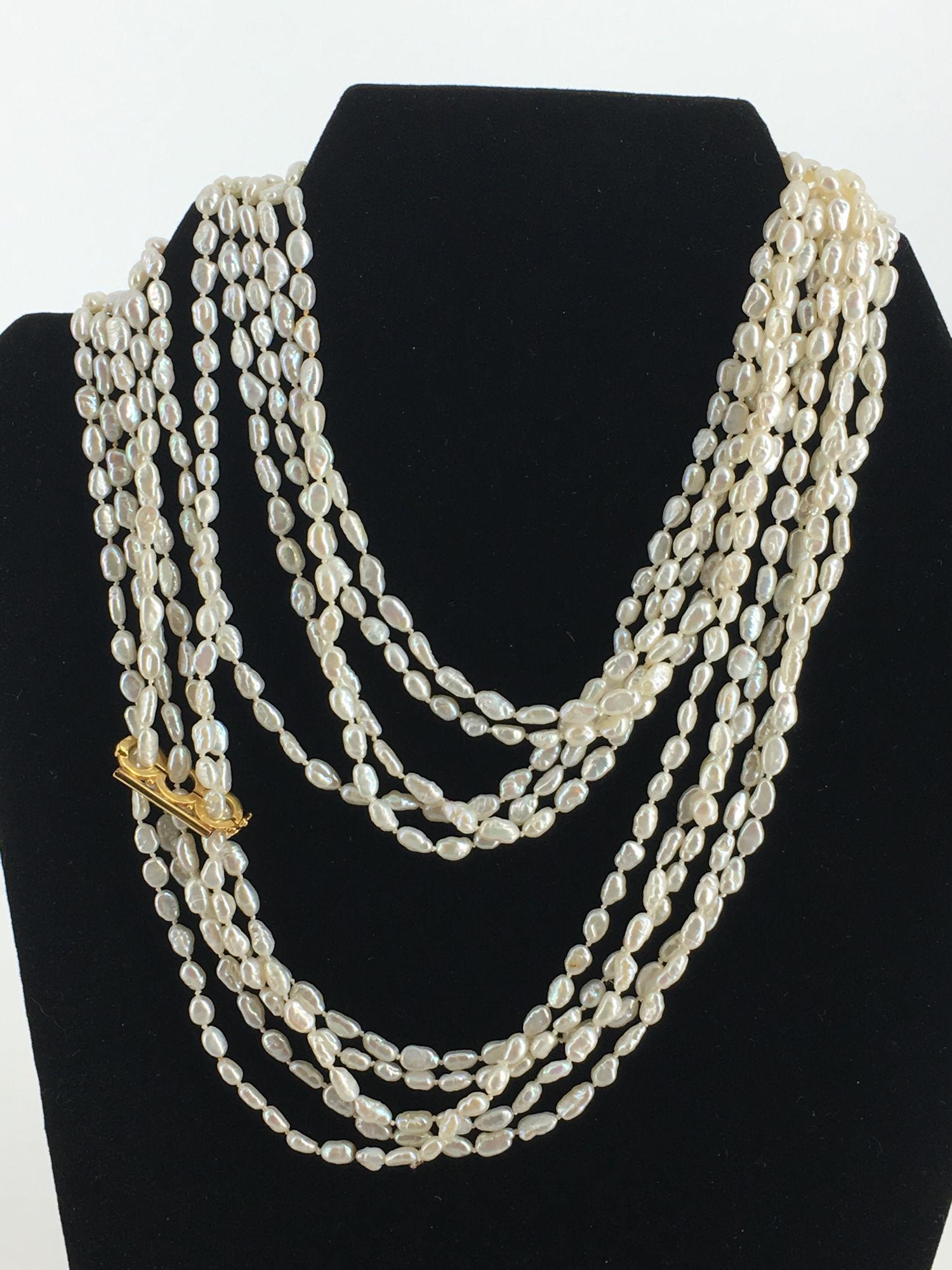 PEARL NECKLACES WITH 18KT YELLOW GOLD ENHANCER (1 of 2)