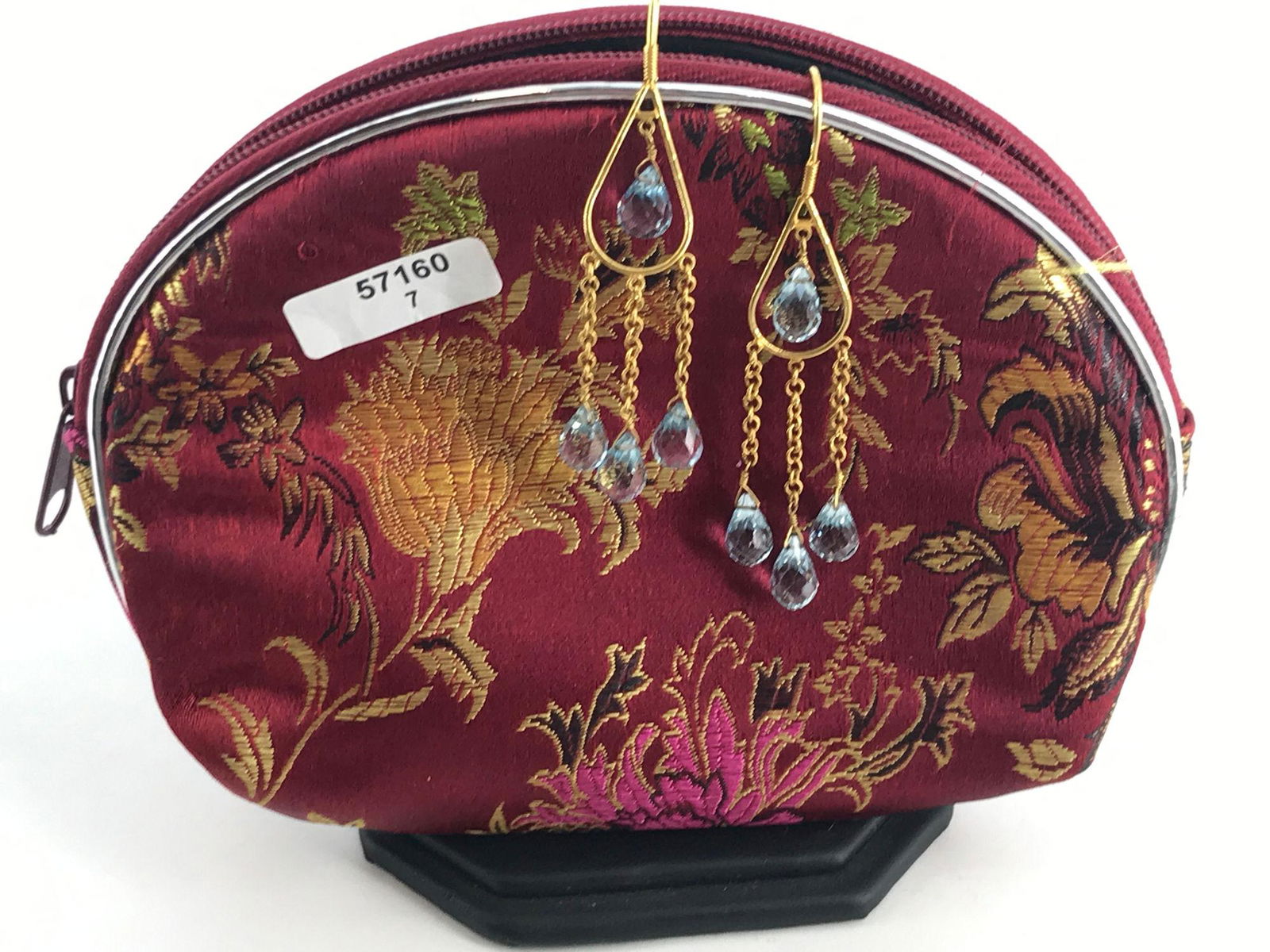 18KT YELLOW GOLD AND BLUE TOPAZ DANGLE EARRINGS (1 of 2)