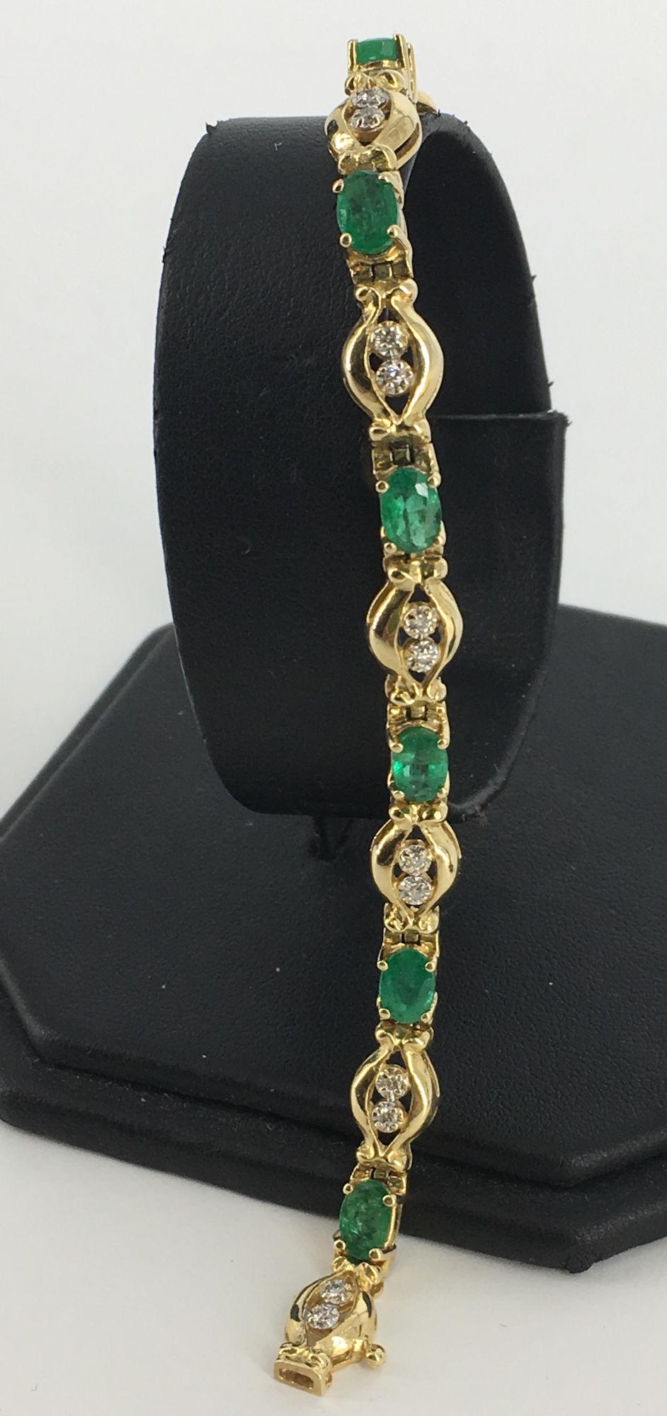 14KT YELLOW GOLD AND GEMSTONE BRACELET (1 of 3)