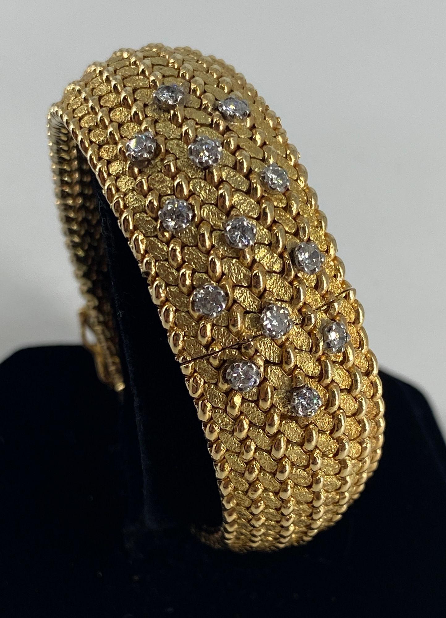 14KT YELLOW GOLD AND DIAMOND GENEVA MECHANICAL WRIST (1 of 10)