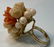 STUNNING VINTAGE 14KT YELLOW GOLD AND CORAL RING - 8