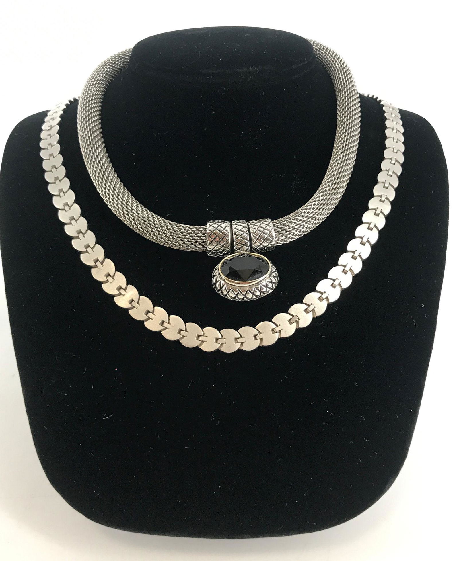 ONE STERLING SILVER AND ONE SILVER NECKLACE (1 of 1)