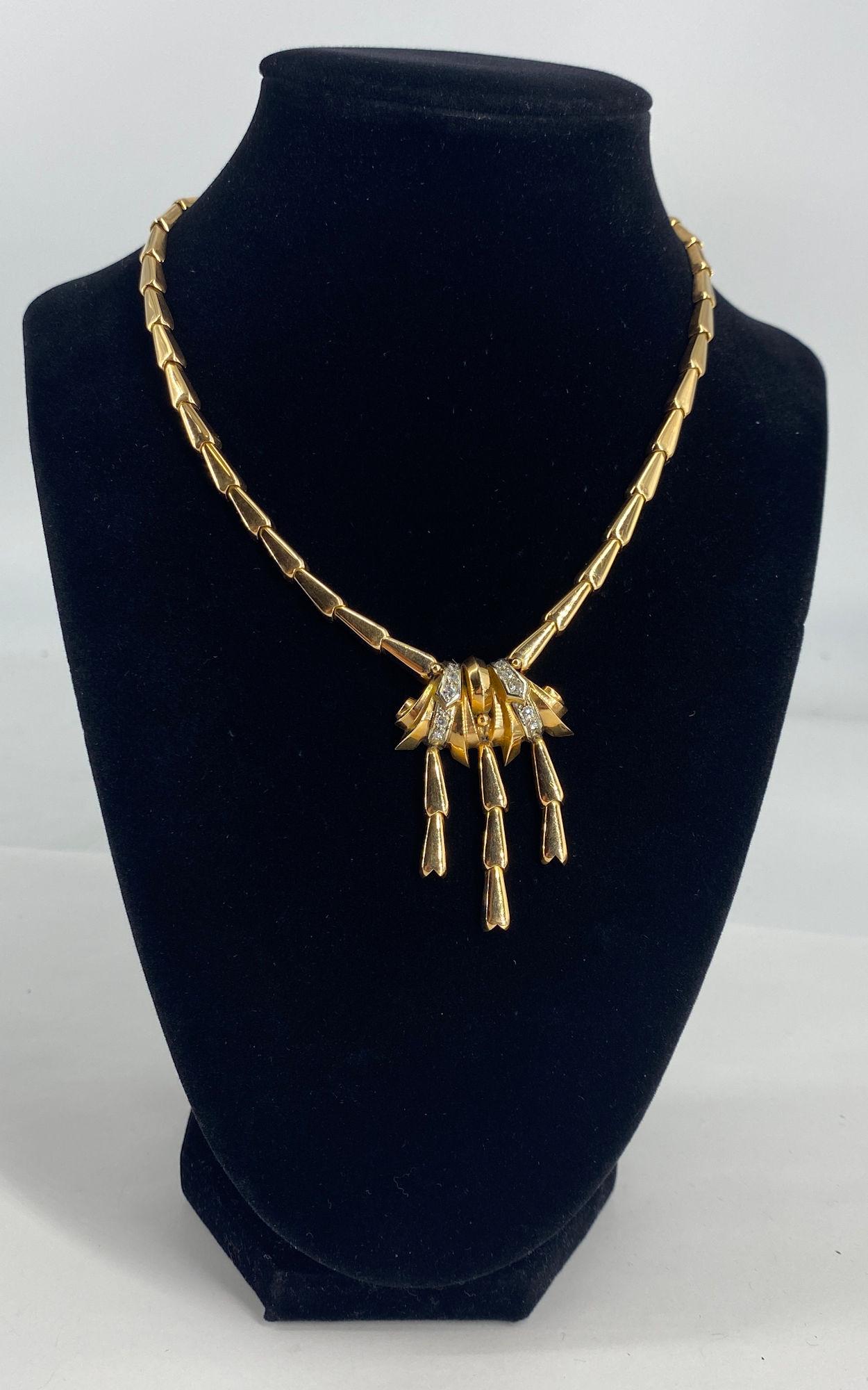 18KT YELLOW GOLD ART DECO STATEMENT NECKLACE (1 of 11)
