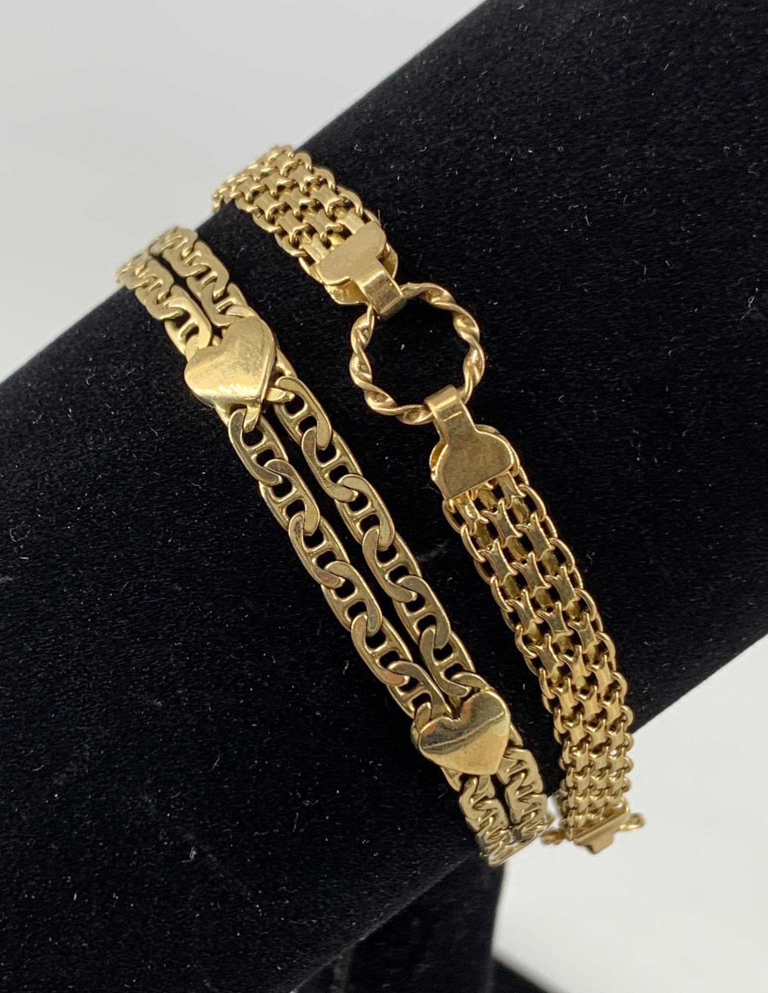 TWO 14KT YELLOW GOLD BRACELETS (1 of 5)