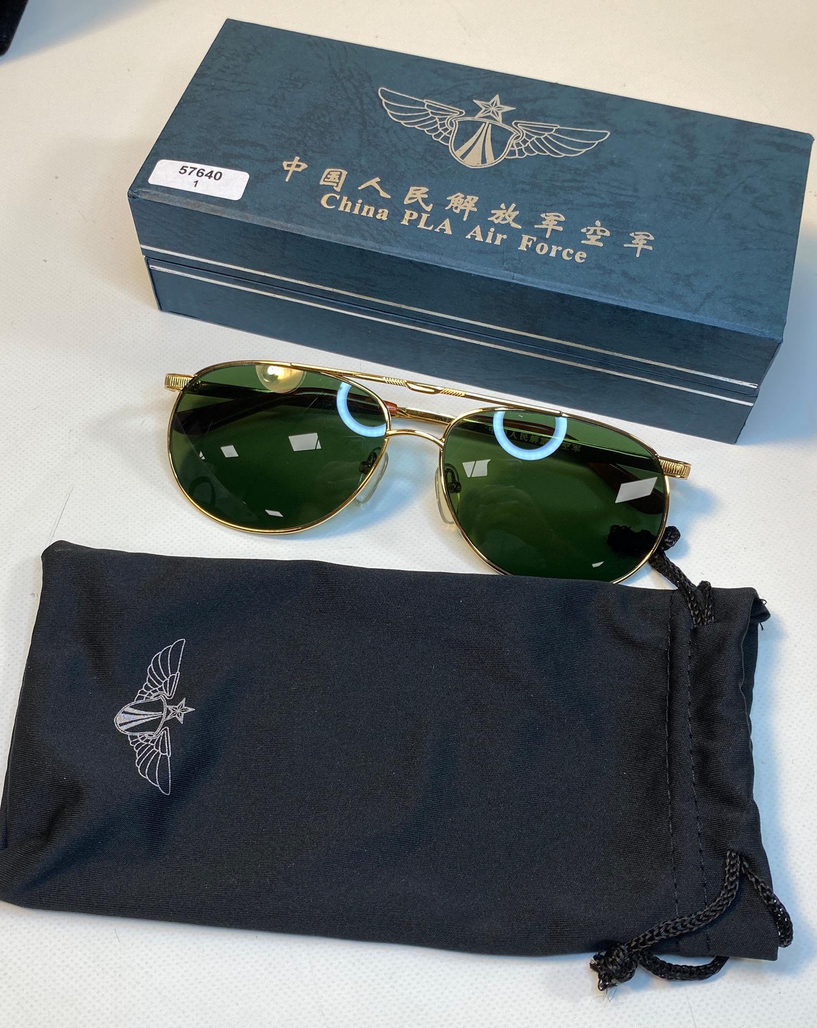 CHINESE AIR FORCE PLA AVIATOR STYLE SUNGLASSES (1 of 6)