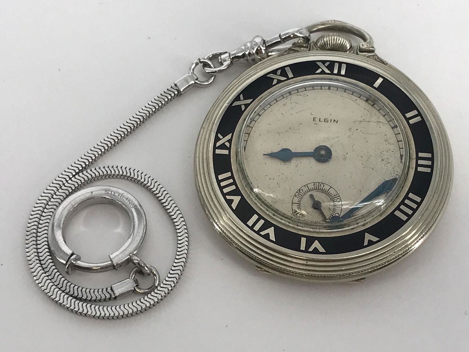 VINTAGE POCKET WATCH ON FOB (1 of 8)