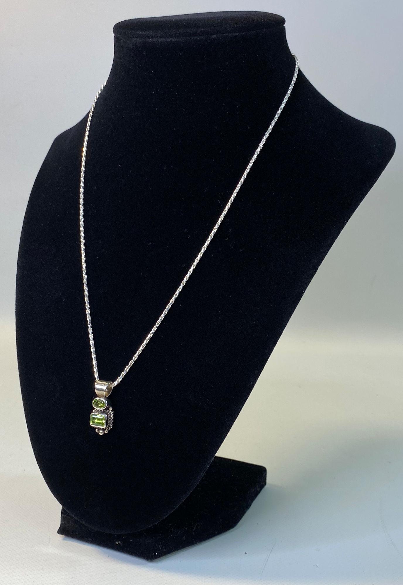 STERLING SILVER NECKLACE W/ STERLING AND GEMSTONE (1 of 6)