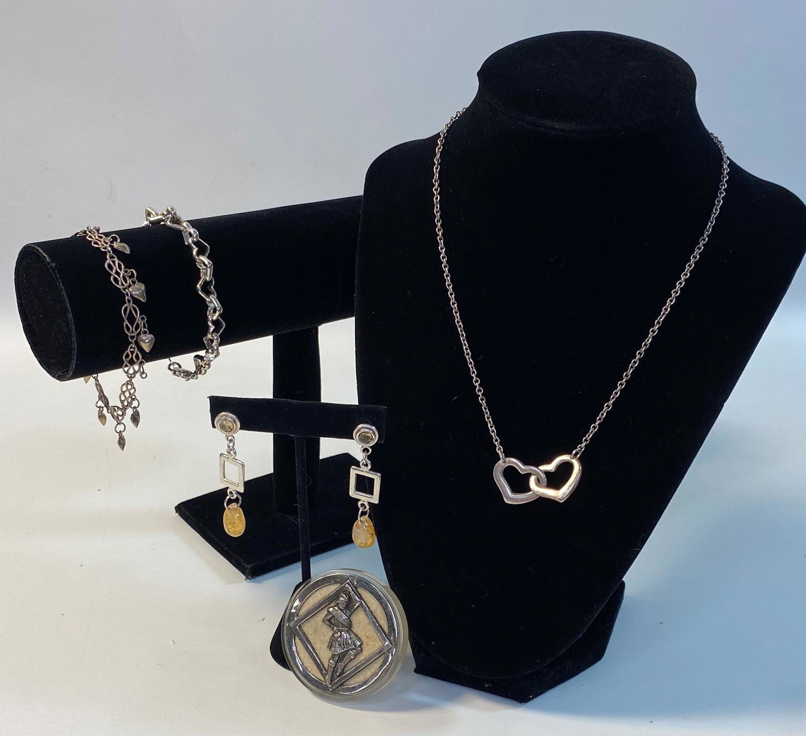 LOT OF FASHION JEWELRY INCLUDING SOME STERLING SILVER (1 of 4)