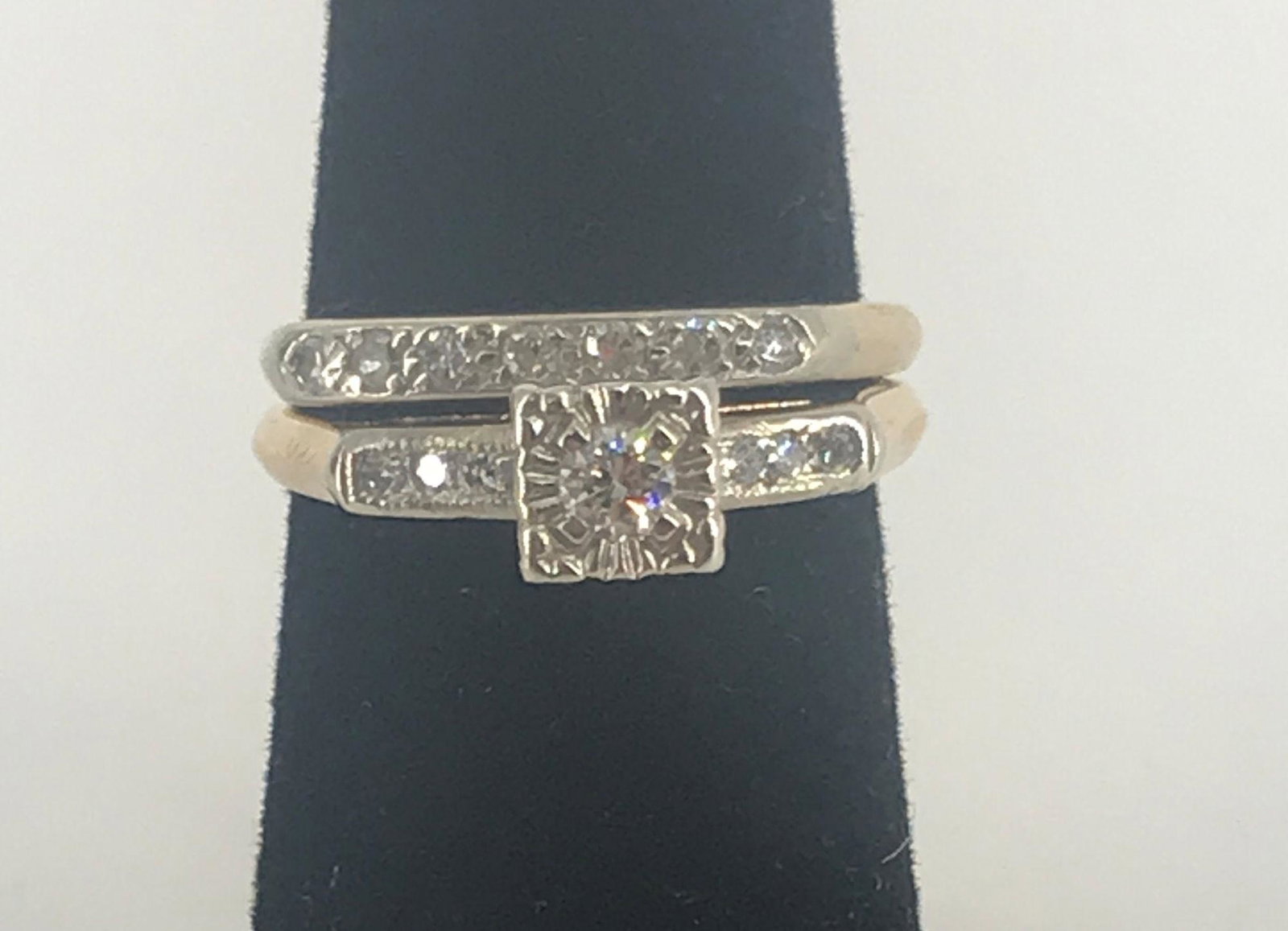 DUAL TONE BRIDAL SET WITH DIAMONDS ~ 14KT GOLD SET, (1 of 3)