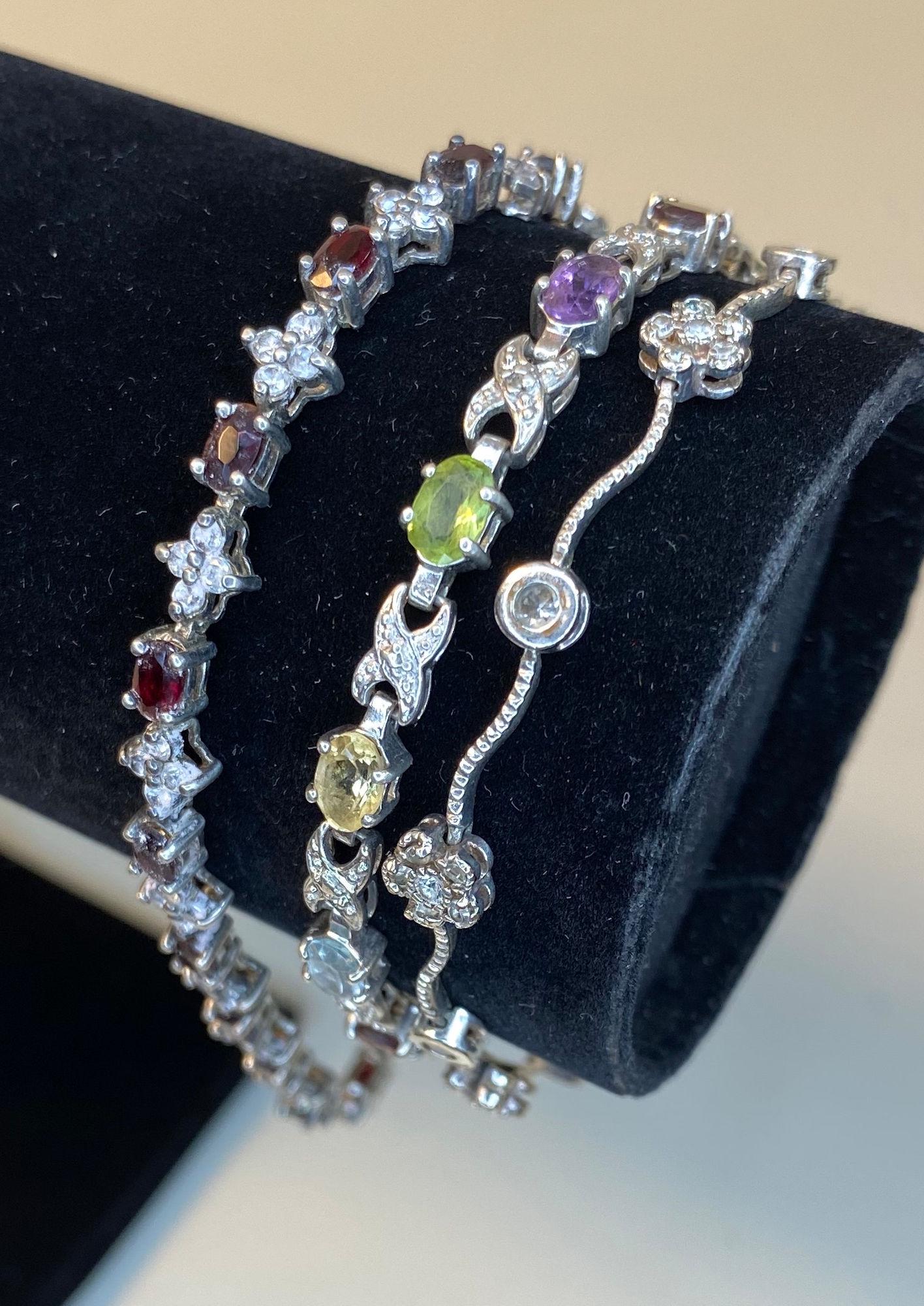 STERLING AND SILVER PLATE BRACELETS (1 of 3)