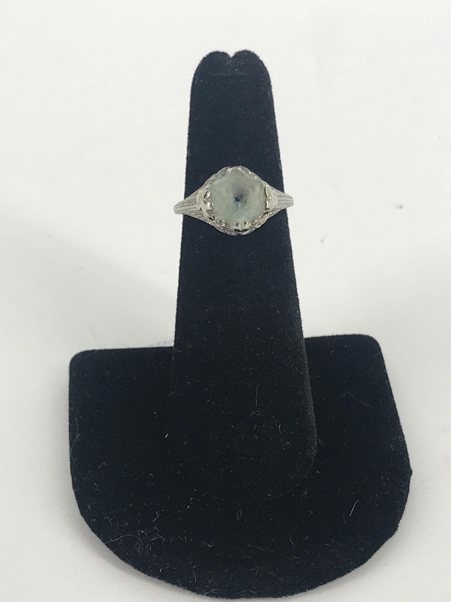 18KT WHITE GOLD AND GEMSTONE RING (1 of 4)
