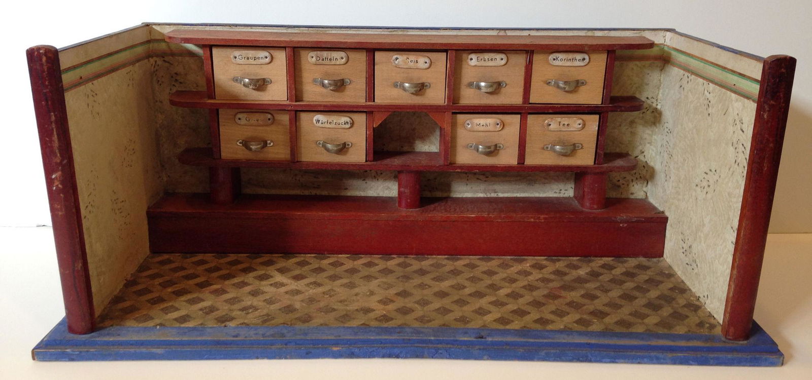 ANTIQUE GERMAN GENERAL STORE ROOM BOX. MARKED ON BOTTOM (1 of 4)