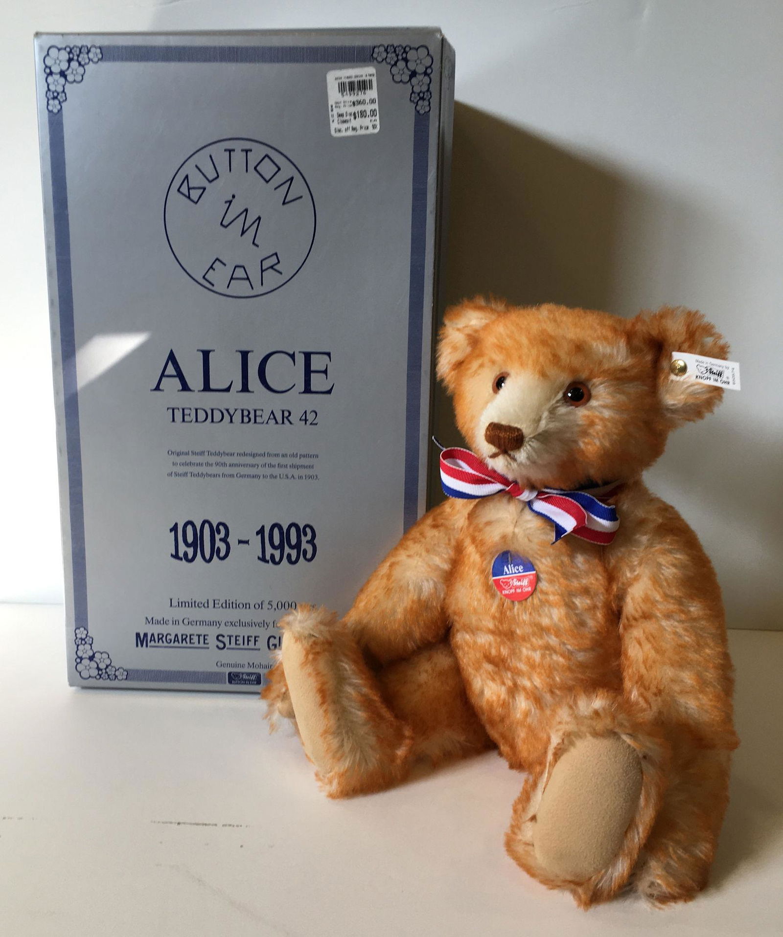15" STEIFF LIMITED EDITION "ALICE TEDDYBEAR" TO (1 of 2)
