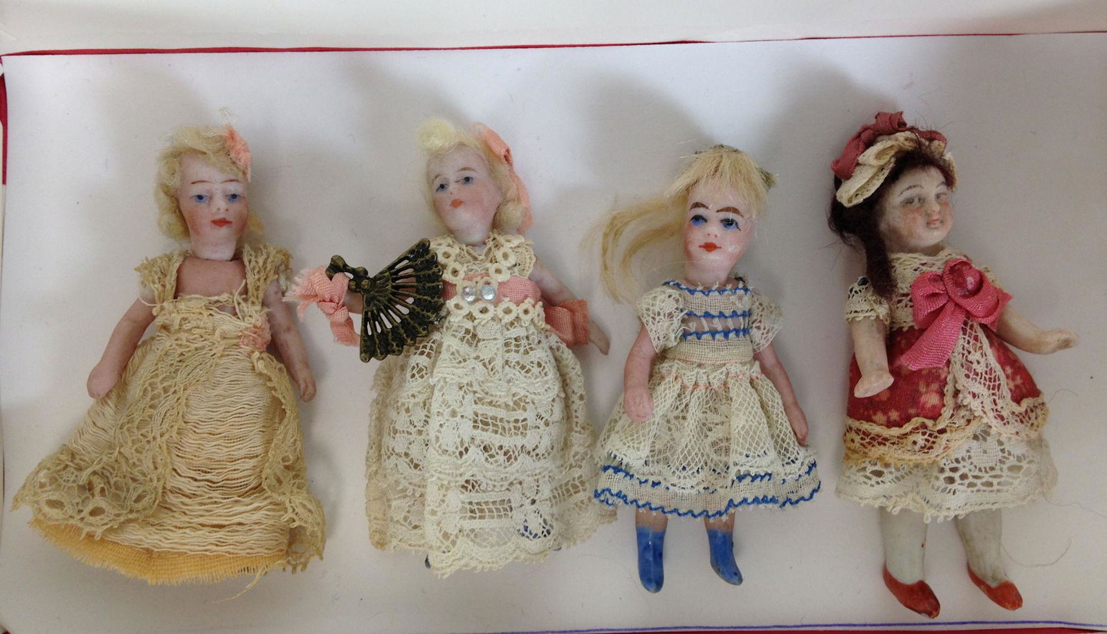 (4) MINIATURE LIKELY GERMAN ALL BISQUE DOLLS (1 of 1)