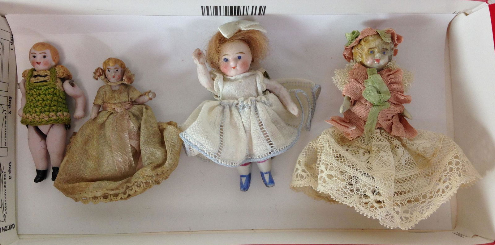 (4) MINIATURE GERMAN ALL BISQUE DOLLS WITH PAINTED (1 of 3)