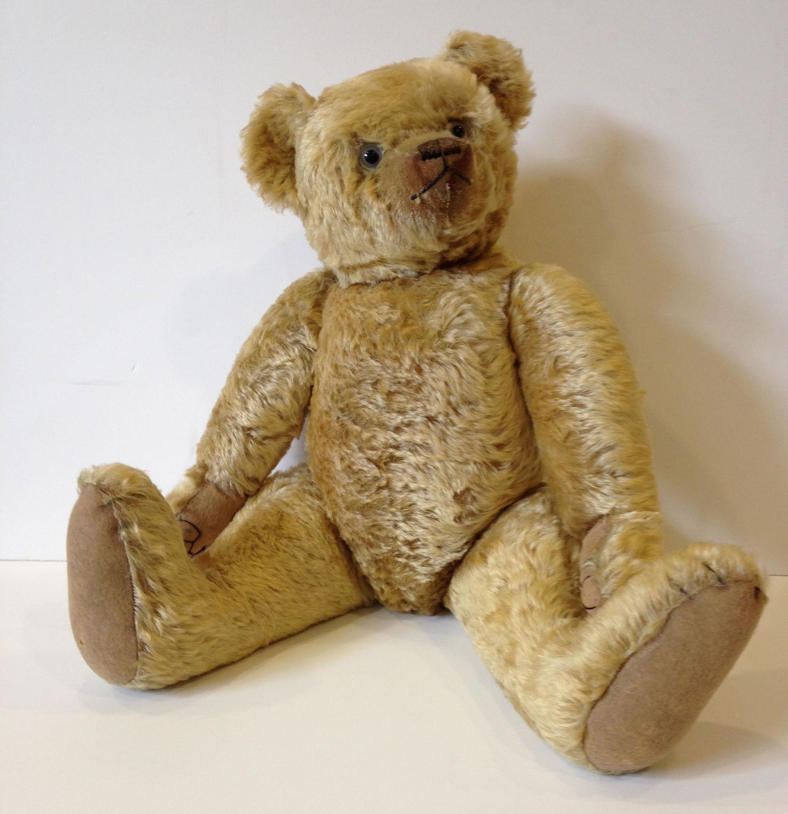 25" BRITISH FARNELL TEDDY BEAR. CIRCA 1920, CARAMEL (1 of 3)