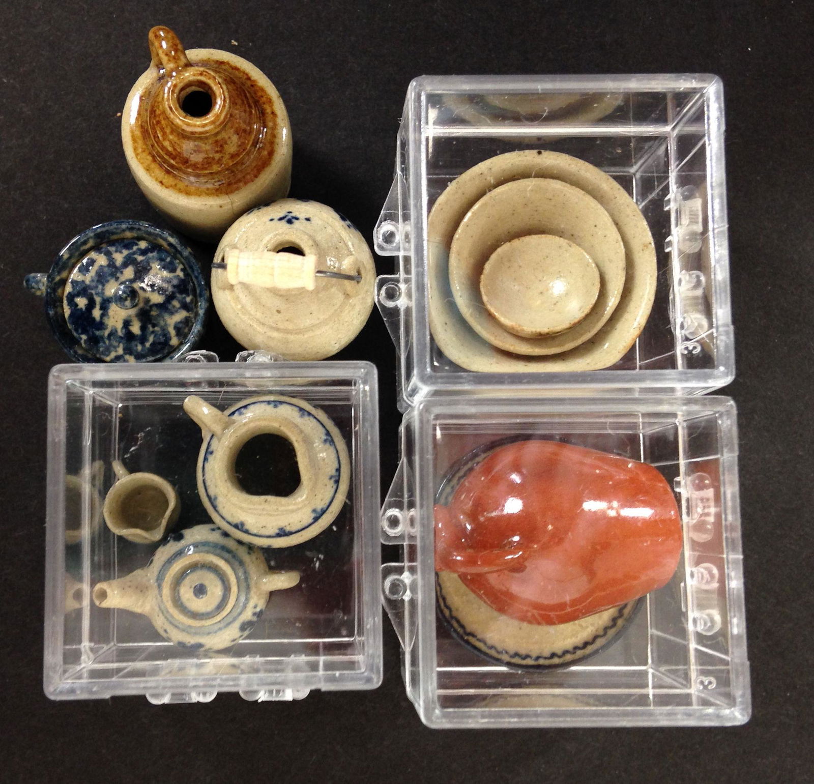 MINIATURE POTTERY BY JANE GRABER. INCLUDES PLATE, (1 of 1)