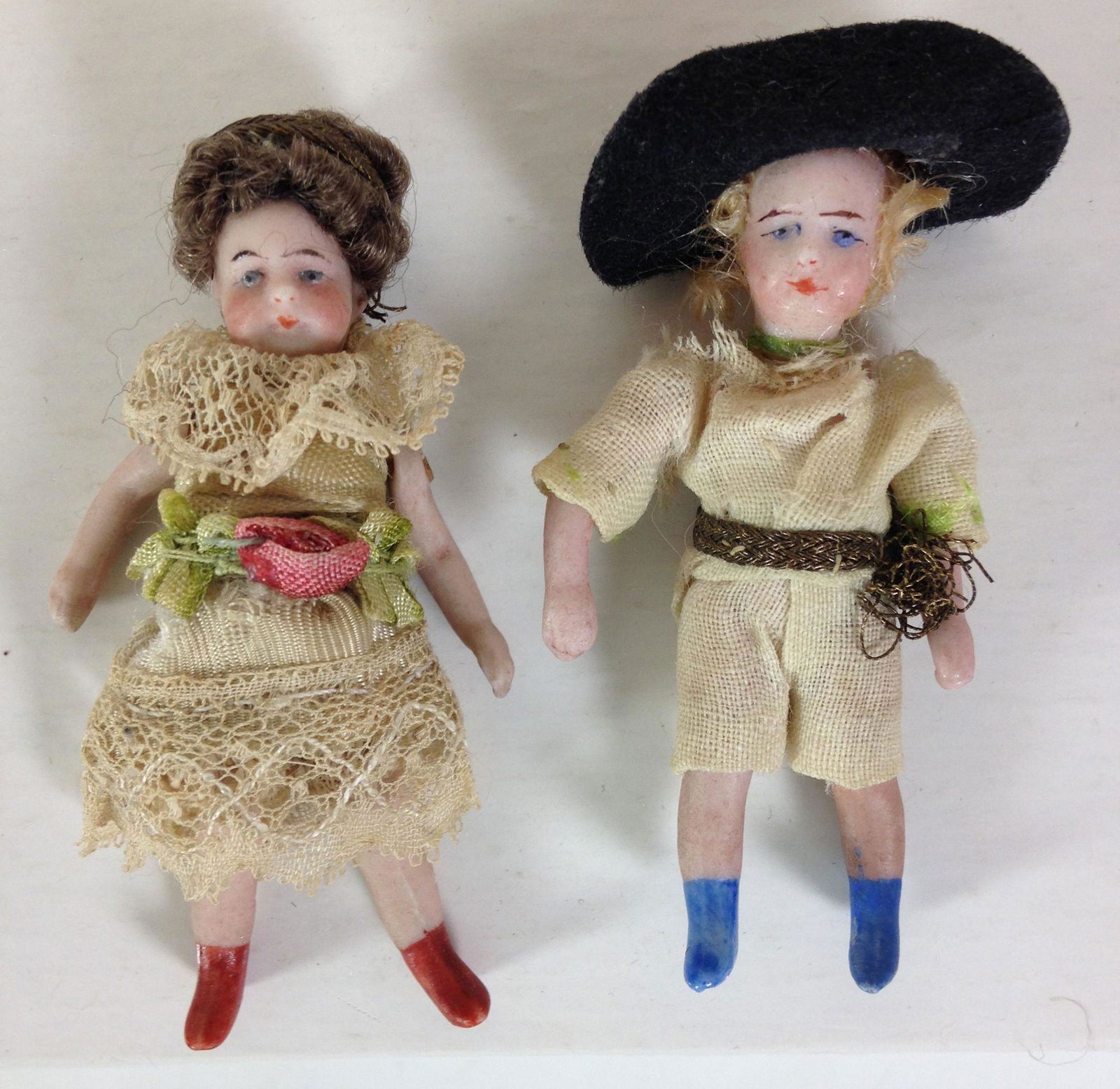 (2) MINIATURE ALL BISQUE LILLIPUTIAN DOLLS BY S.F.B.J. (1 of 3)