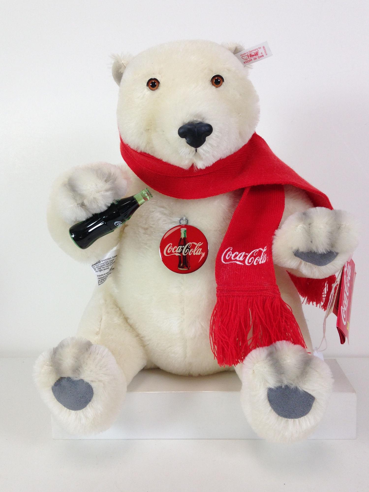 STEIFF COCA COLA POLAR BEAR. 15" TALL SEATED, WHITE (1 of 2)