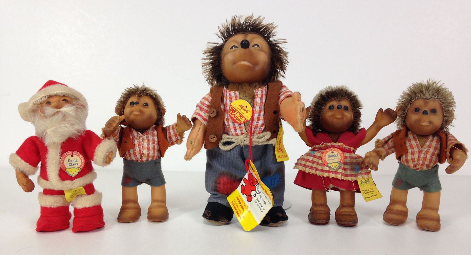 (5) STEIFF DOLLS INCLUDING 7" "MECKI" WITH BUTTON, (1 of 3)