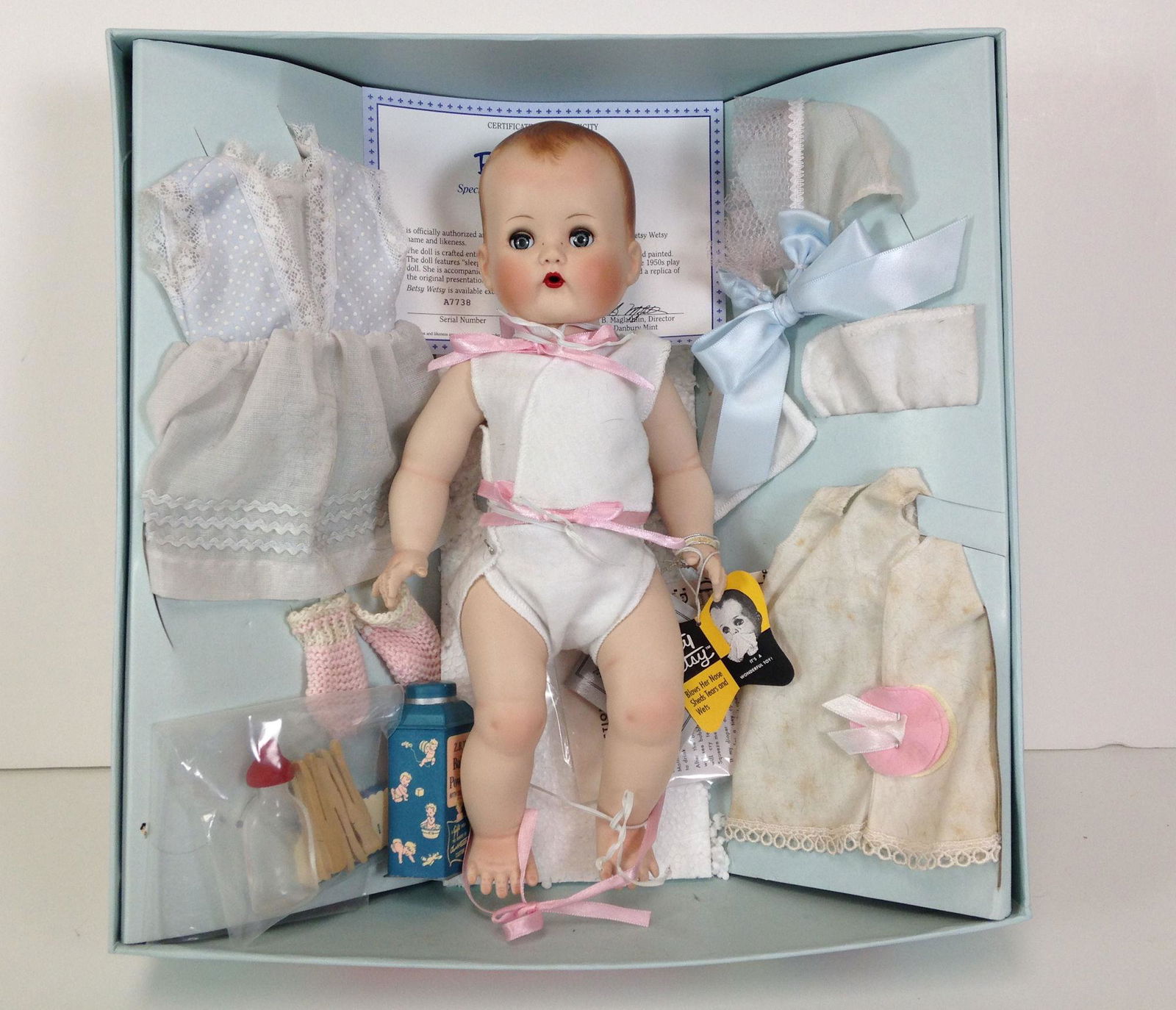 13" PORCELAIN REPRODUCTION BETSY WETSY BY DANBURY MINT (1 of 5)