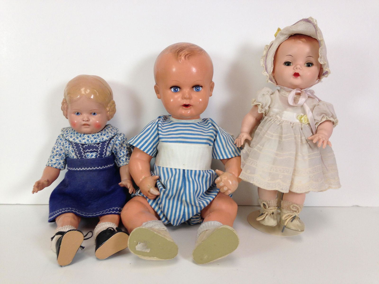(3) VINTAGE DOLLS INCLUDING 16" TURTLE MARK CELLULOID (1 of 5)