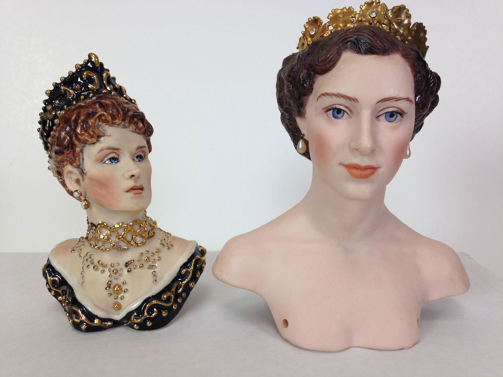 (2) ARTIST MADE PORCELAIN SHOULDER HEADS INCLUDING (1 of 4)