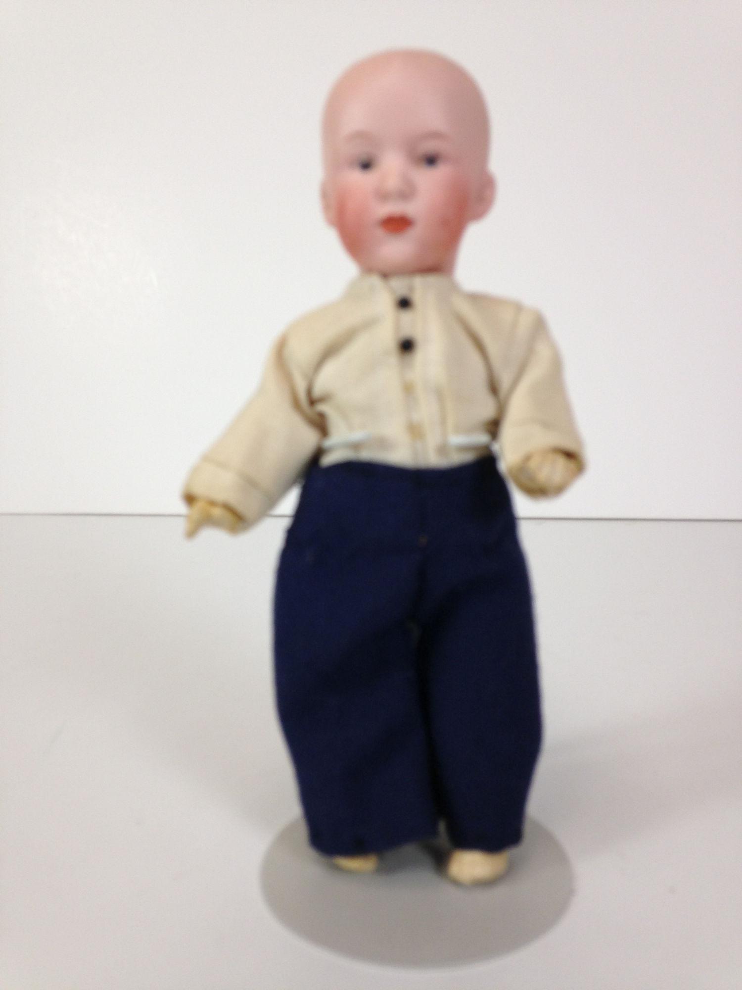 8" GBR. HEUBACH BISQUE HEAD POUTY CHARACTER BOY.  SOLID (1 of 1)