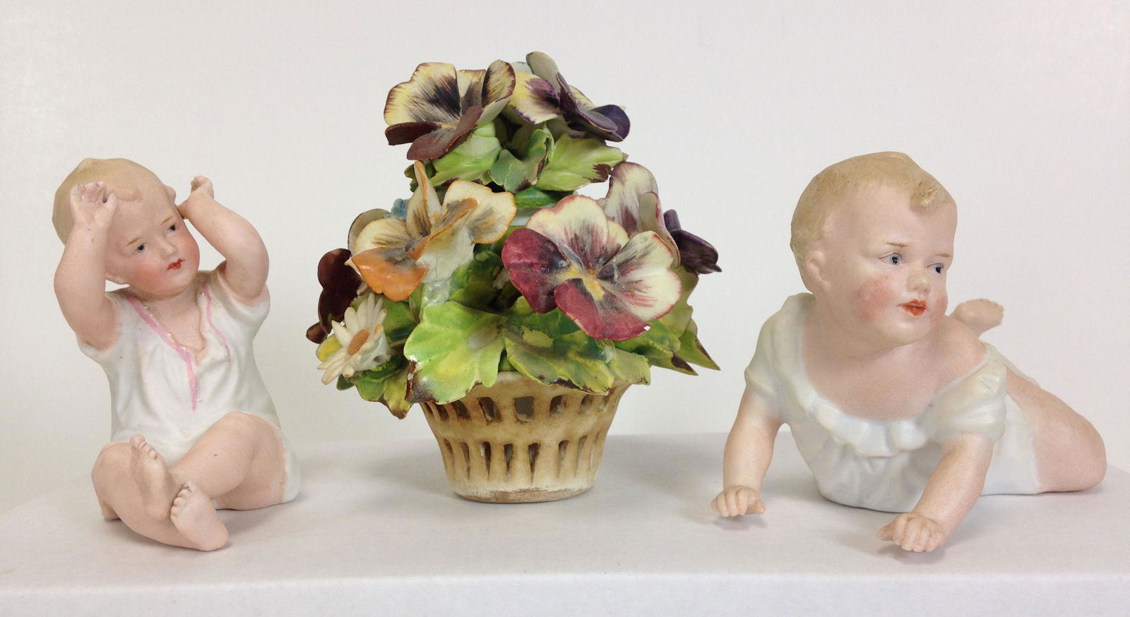 (2) HEUBACH BISQUE PIANO BABIES INCLUDING 4"H SITTING (1 of 5)