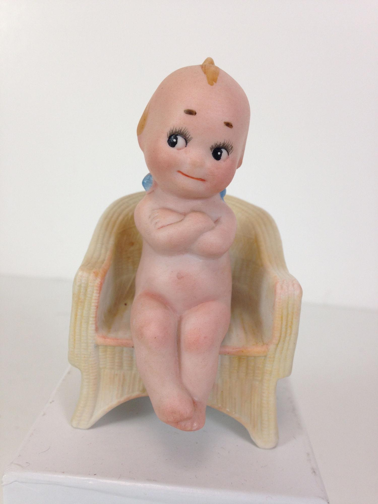 3Â½" ANTIQUE ROSE O'NEILL ALL BISQUE KEWPIE GOVERNOR; (1 of 2)