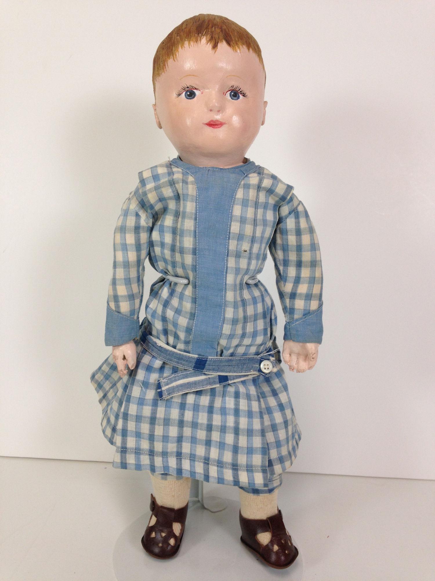16" MARTHA CHASE BOY IN BLUE AND WHITE CHECK OUTFIT. (1 of 1)