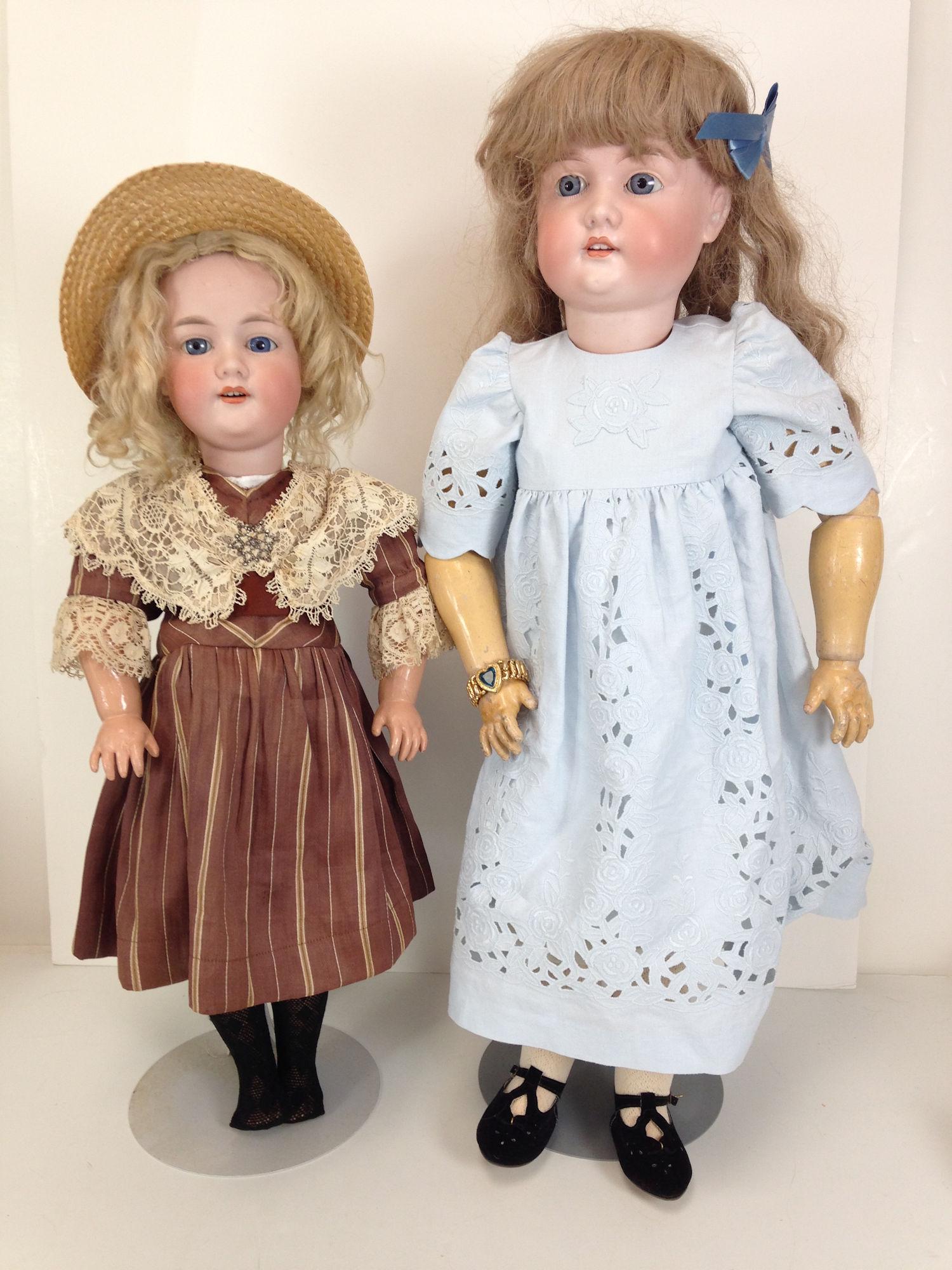 (2) A.M. 390 BISQUE SOCKET HEAD DOLLS ON FULLY JOINTED (1 of 4)