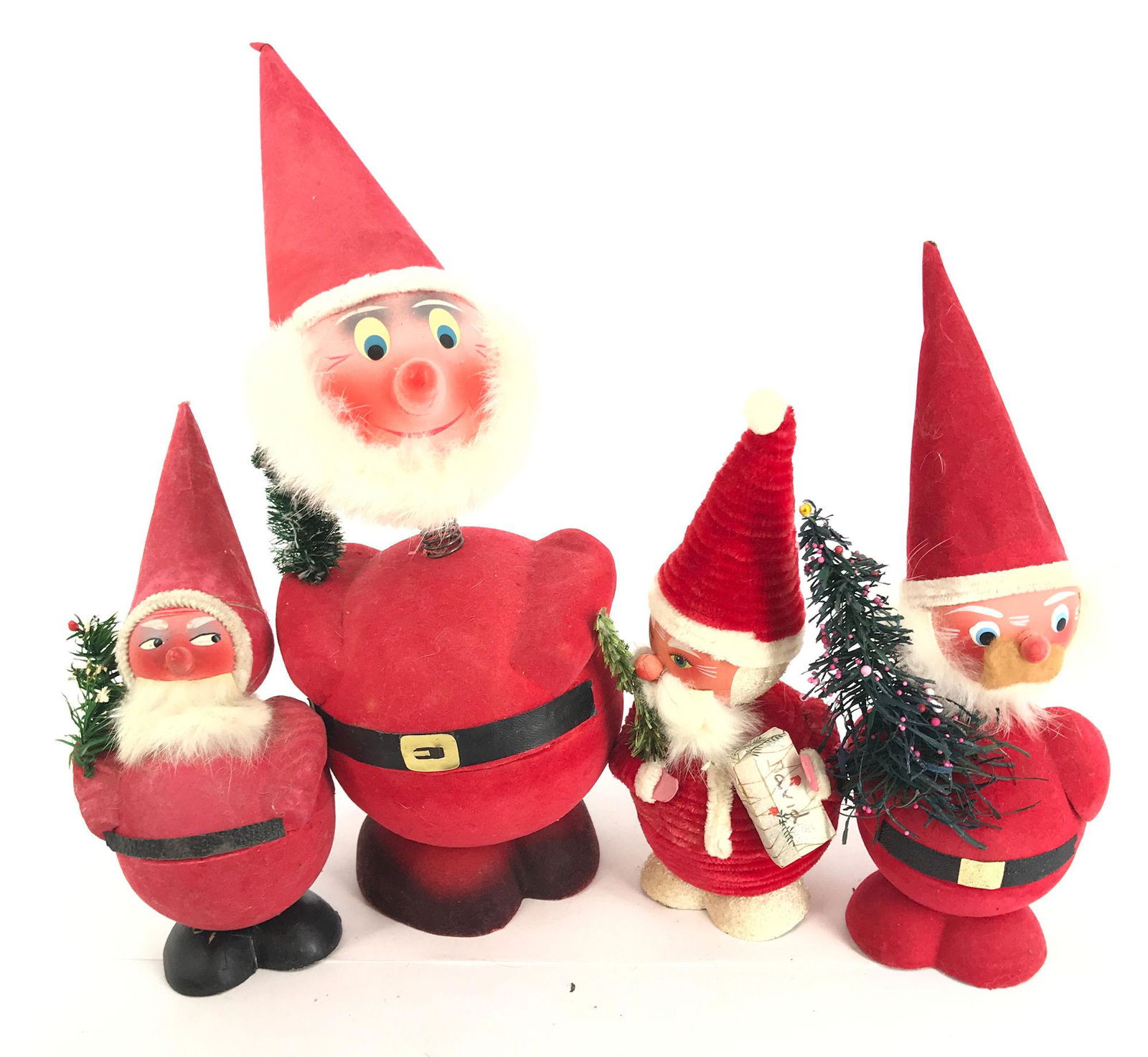 BOX LOT CHRISTMAS INCLUDING FOUR CANDY BOX SANTAS, ONE (1 of 1)