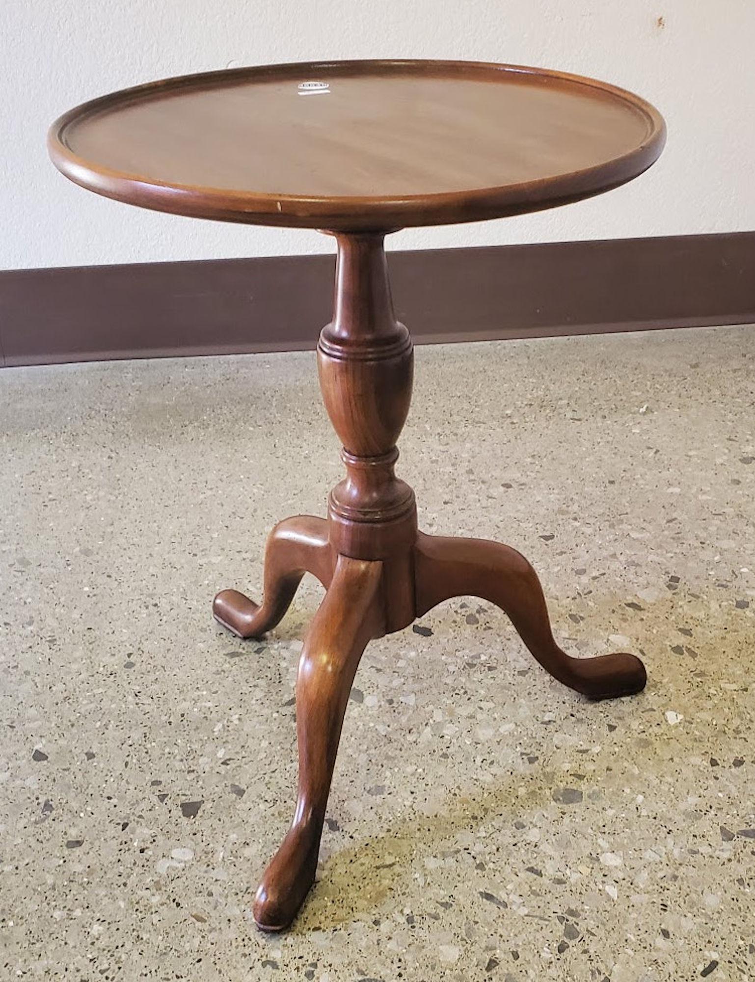 HENKEL HARRIS MAHOGANY SNAKE FOOT CANDLE STAND 17": HENKEL HARRIS MAHOGANY SNAKE FOOT CANDLE STAND 17" DIAMETER 22" HEIGHT