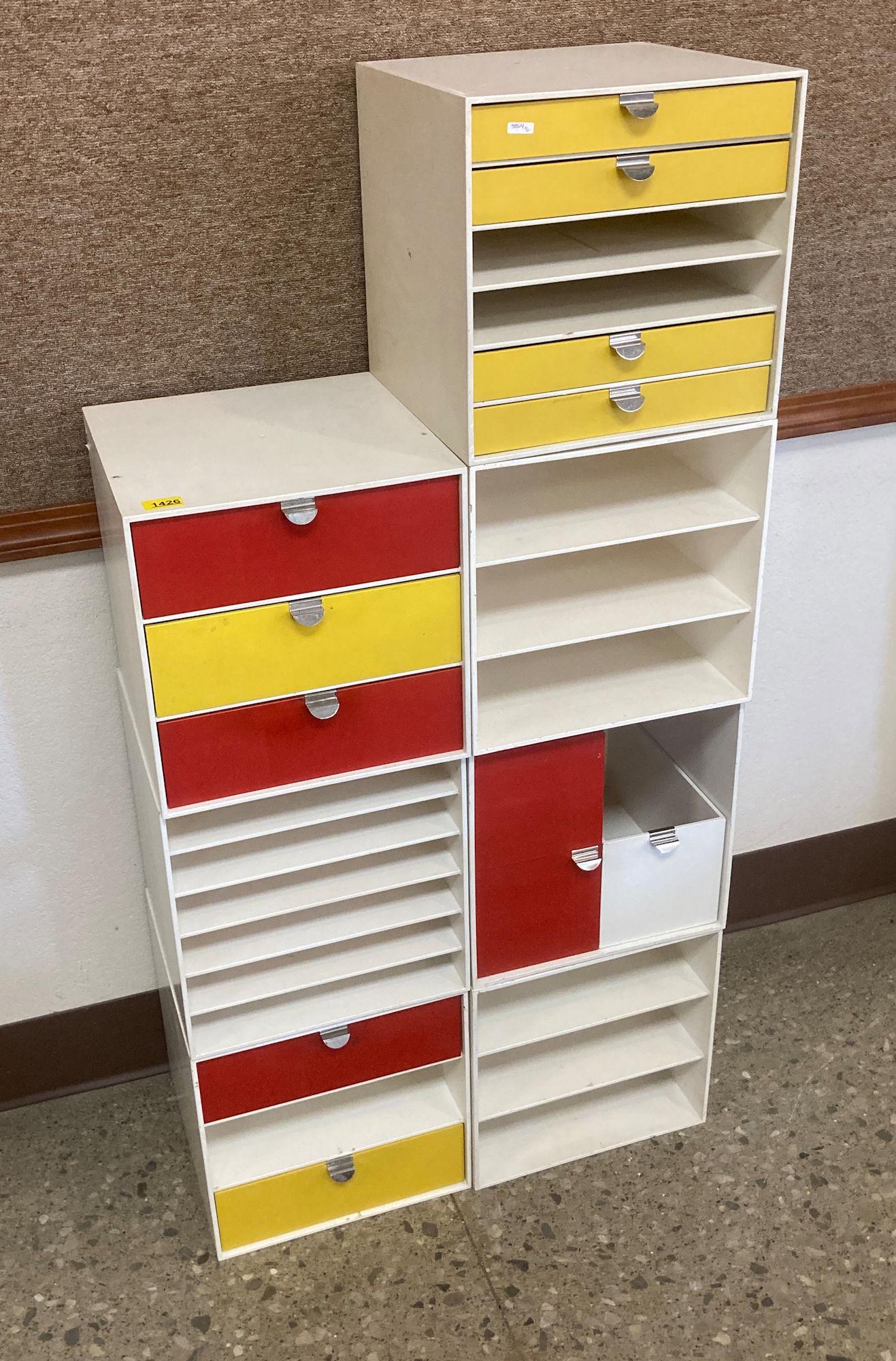 7 PIECE PALASET CUBES AND INSERTS. DESIGNED BY: 7 PIECE PALASET CUBES AND INSERTS. DESIGNED BY RISTOMATTI RATIA (SON OF MARIMEKKO FOUNDER) PRODUCED IN 1970'S IN FINLAND. SOME SCUFFS AND WEAR, AS THEY HAVE BEEN USED.