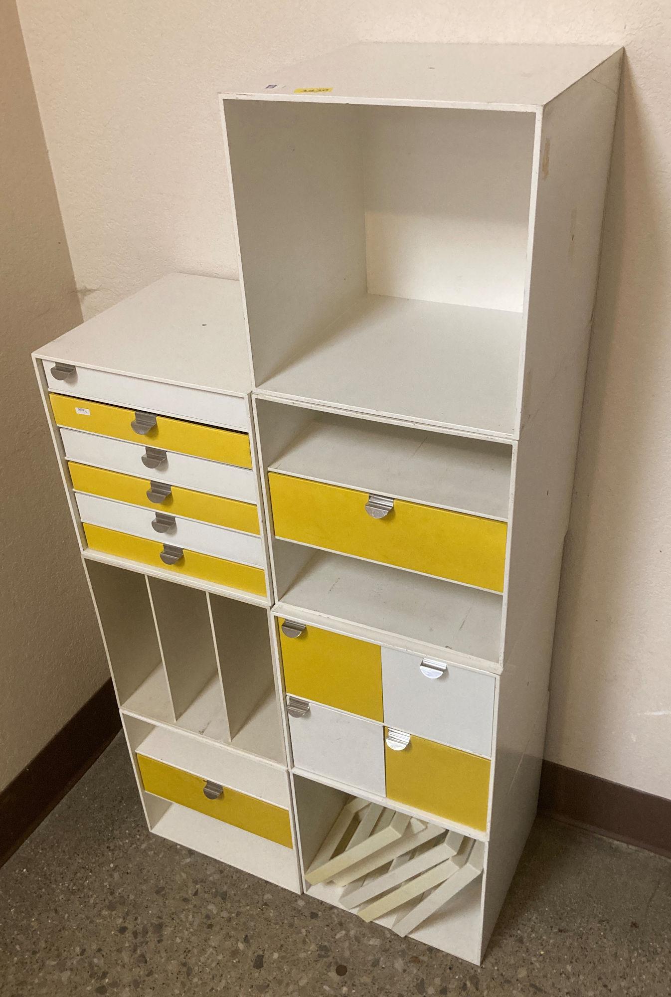 7 PIECE PALASET CUBES AND INSERTS. DESIGNED BY: 7 PIECE PALASET CUBES AND INSERTS. DESIGNED BY RISTOMATTI RATIA (SON OF MARIMEKKO FOUNDER) PRODUCED IN 1970'S IN FINLAND. SOME SCUFFS AND WEAR, AS THEY HAVE BEEN USED.