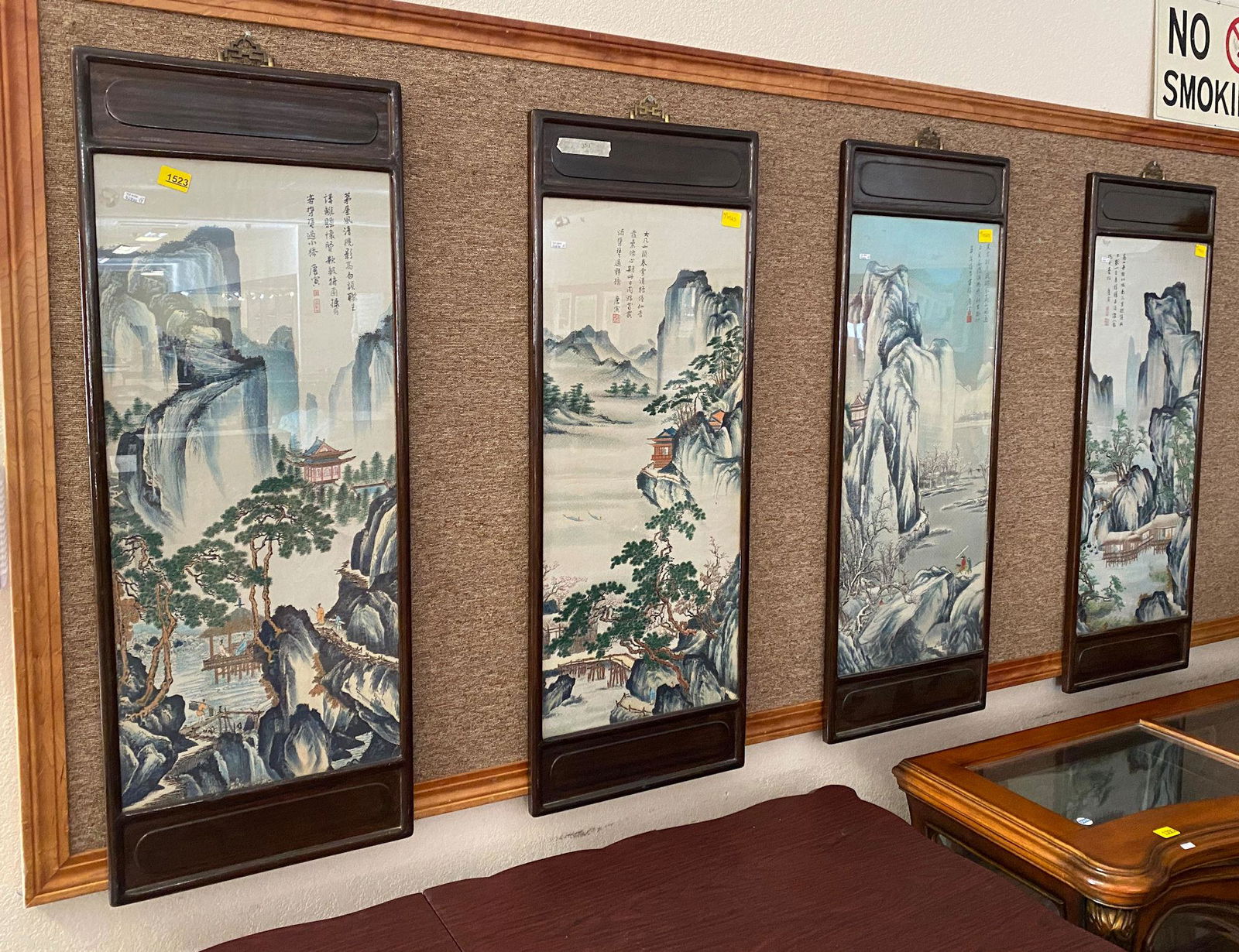 4 ASIAN PANELS IN WOODEN FRAMES (1 of 1)