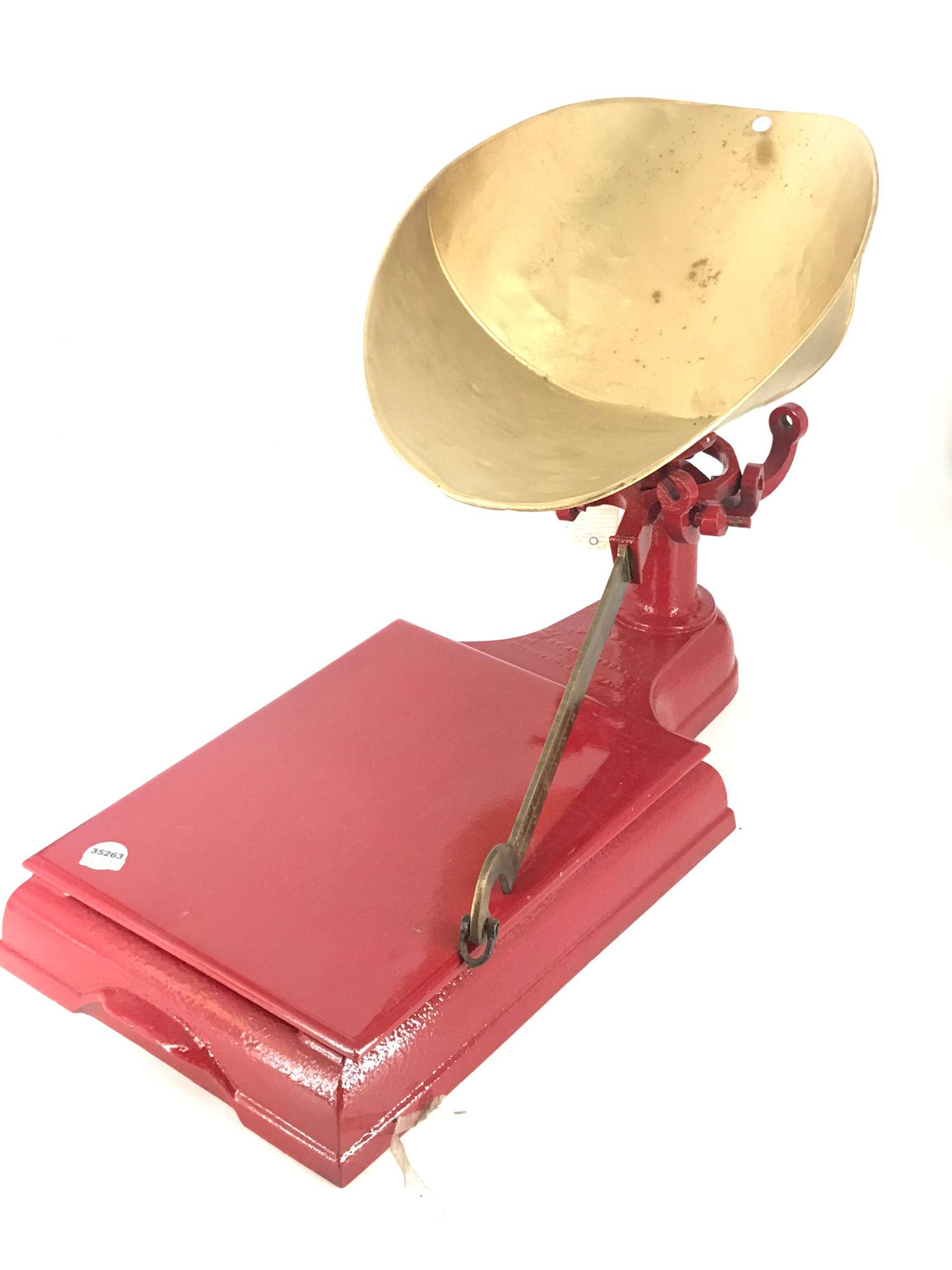 FAIRBANKS SCALE, PAINTED RED 22" LONG (1 of 1)