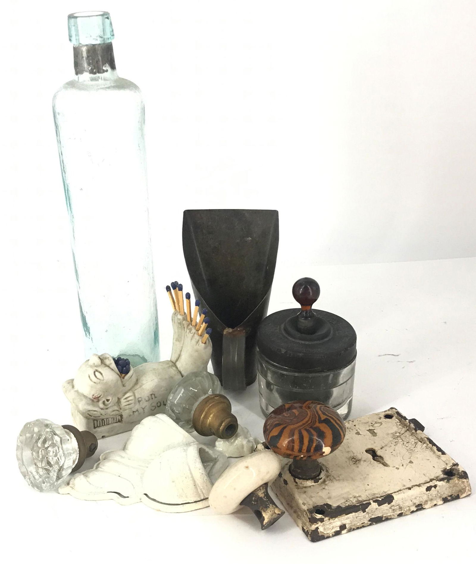 BOX LOT MISCELLANEOUS INCLUDING MATCH HOLDER (1 of 1)