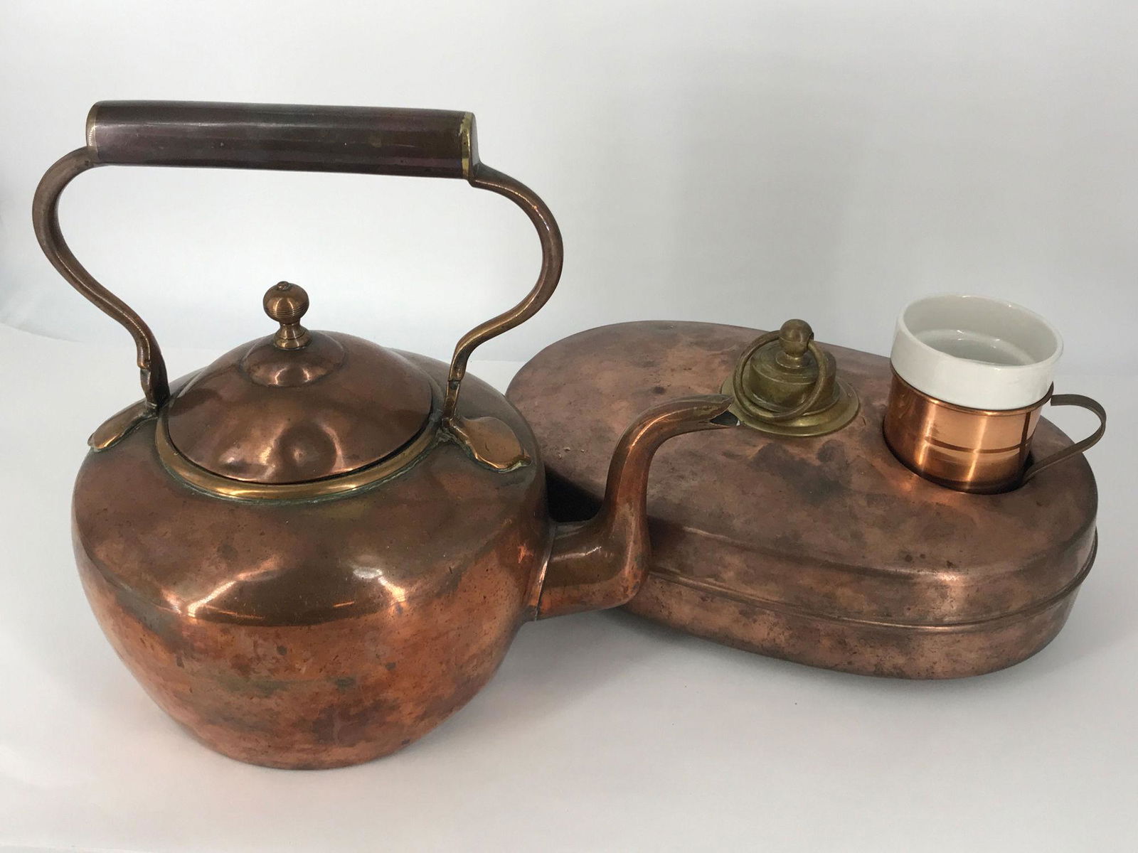 COPPER BOX LOT INCLUDING BUGGY WARMER WITH CUP INSERT (1 of 1)