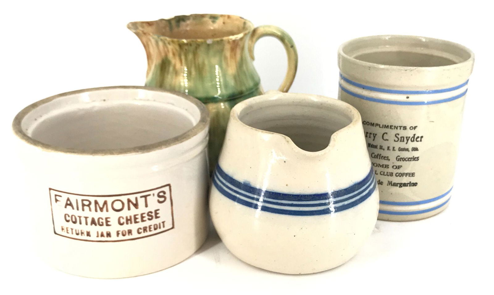 BOX LOT INCLUDING POTTERY PITCHERS (6"-7Â¼") AND CROCKS (1 of 1)