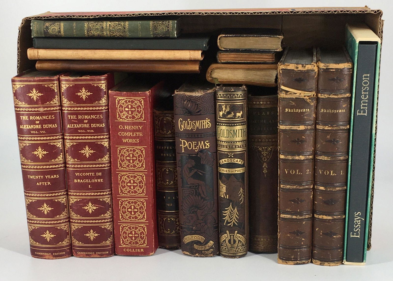 BOX LOT ANTIQUE BOOKS INCLUDING 1849 SHAKESPEARE VOL. I (1 of 1)