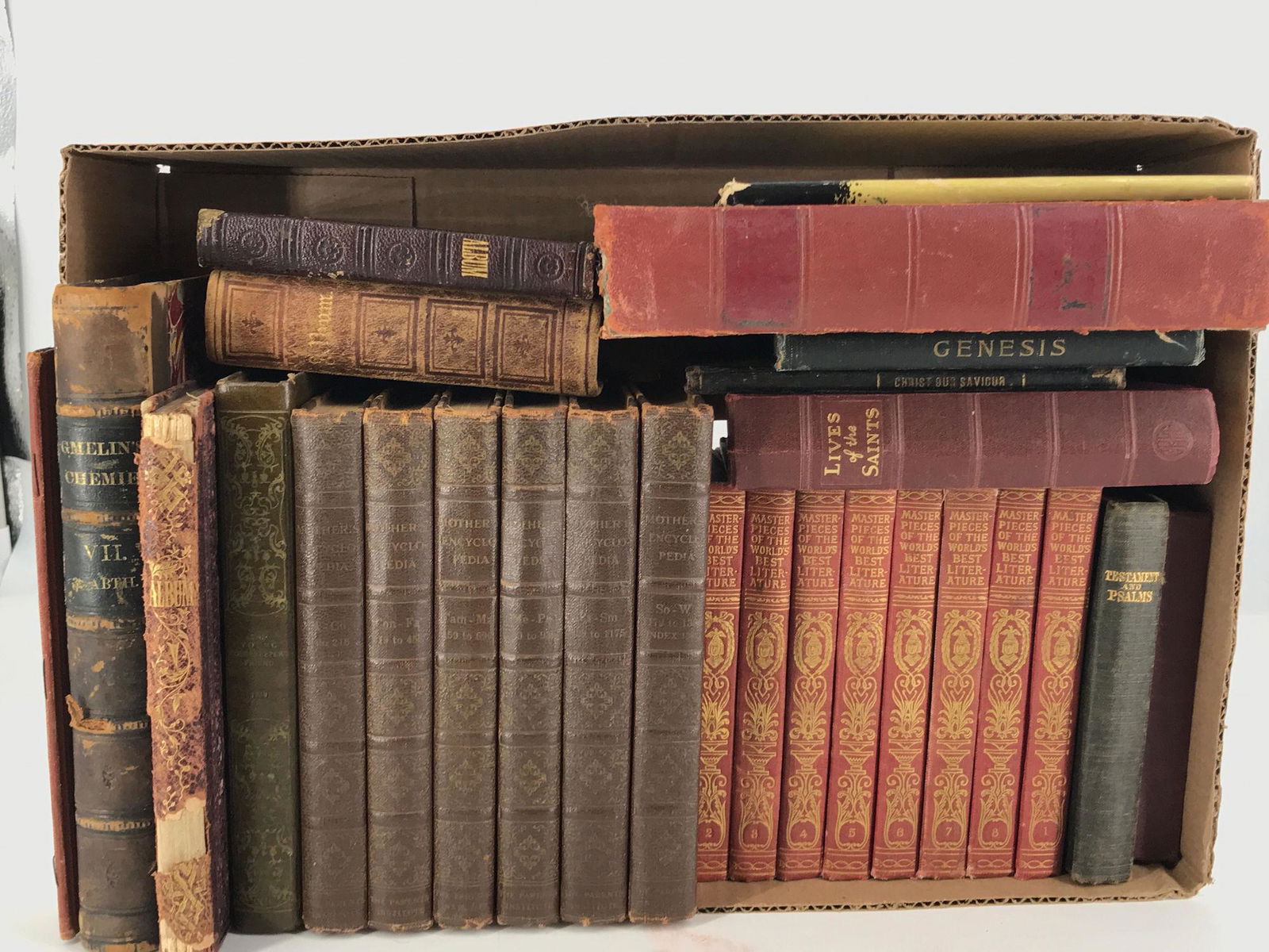 BOX LOT VINTAGE BOOKS INCLUDING 1896 GENESIS BOOK FROM (1 of 1)