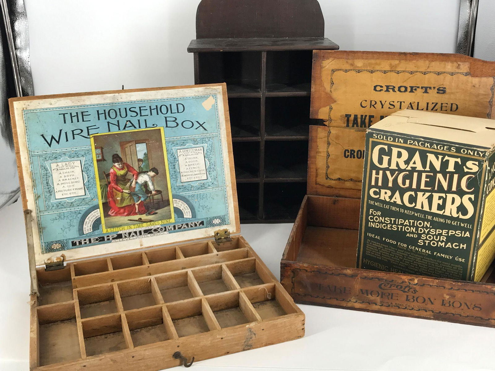 BOX LOT VINTAGE BOXES INCLUDING 2 WOODEN CONTAINERS, A (1 of 1)